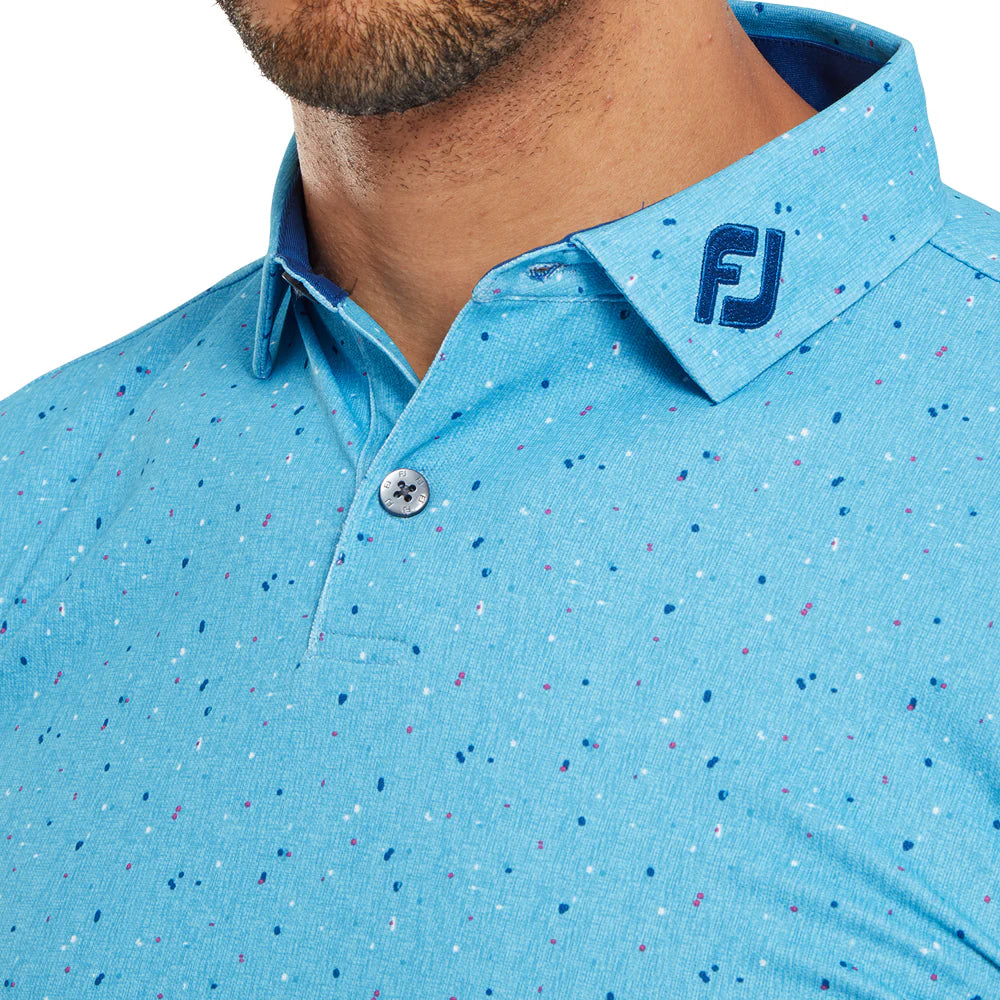 Footjoy 24 Tweed Texture Polo - Blue Sky