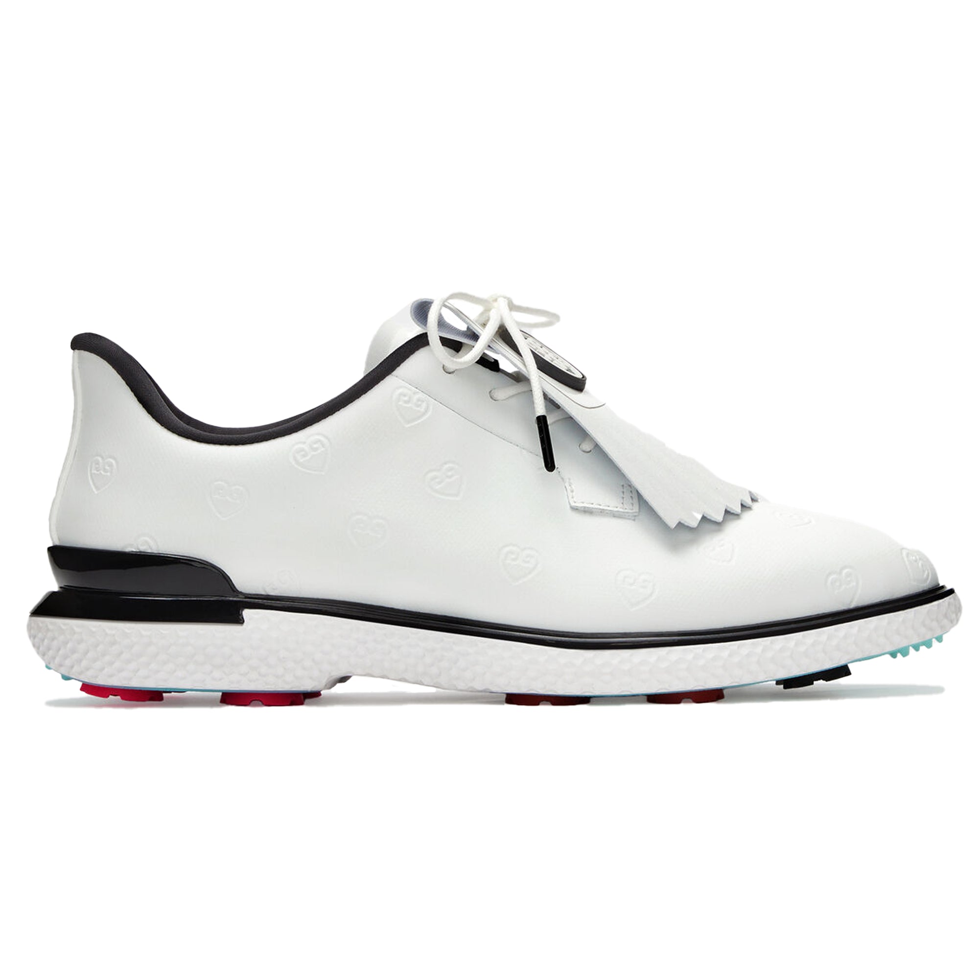 G/Fore Women's Gallivan2r Debossed Heart G's Kiltie Golf Shoe - Snow/Onyx