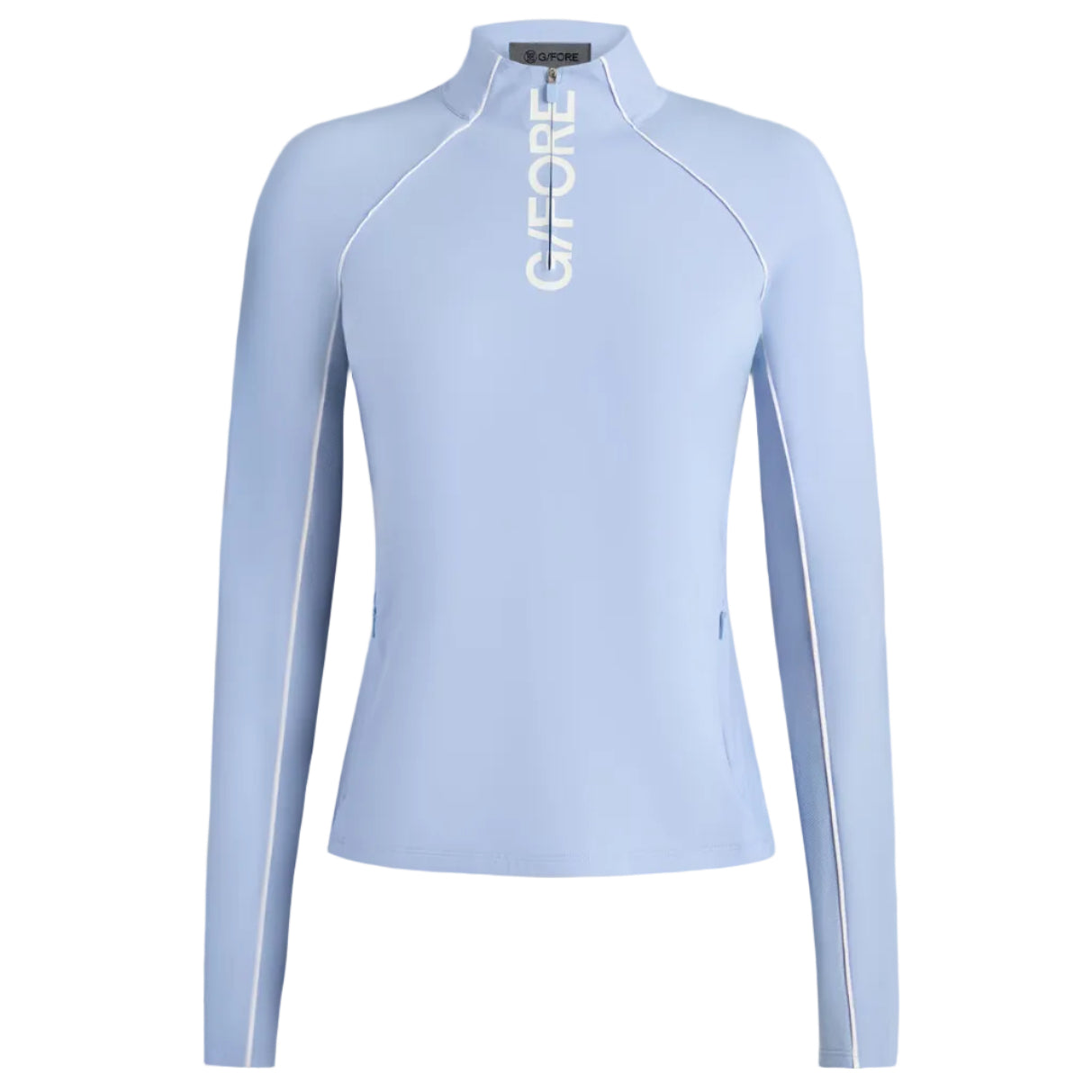 G/Fore Ladies Contrast Silky Tech Quarter Zip Pullover - Willow