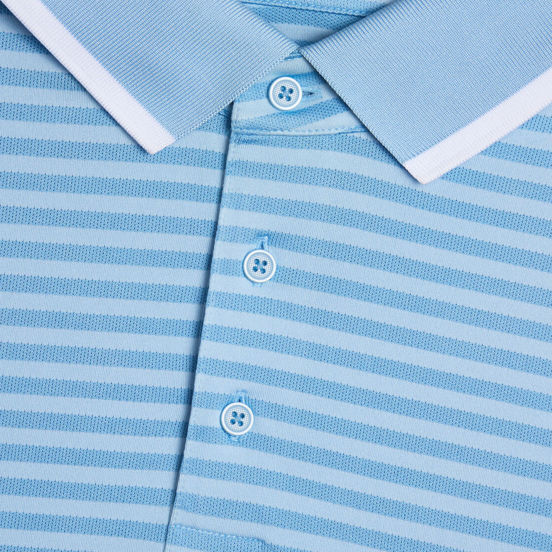G/Fore Perforated Stripe Jersey Polo - Baja