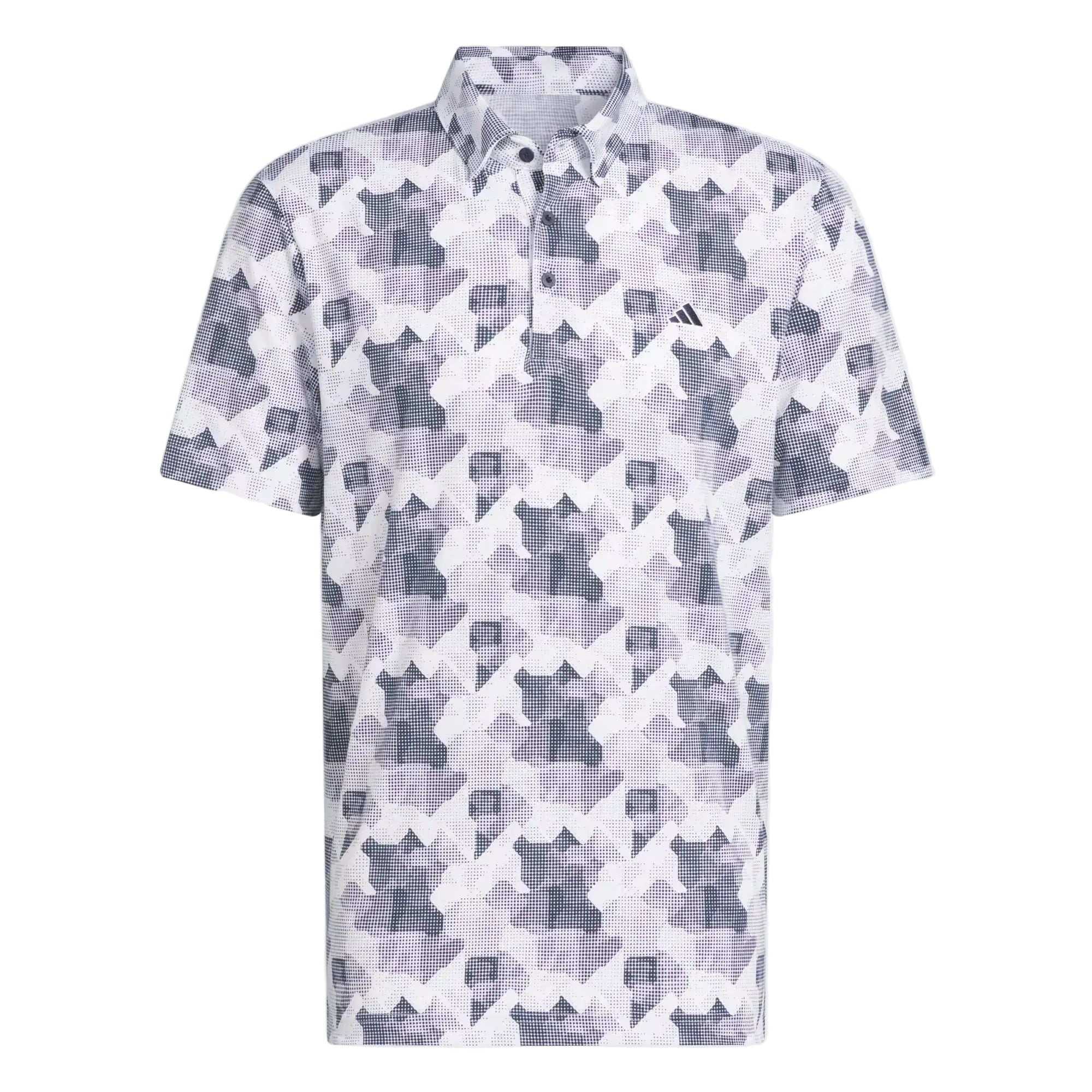 Adidas Go-To Printed Polo - White/ Collegiate Navy