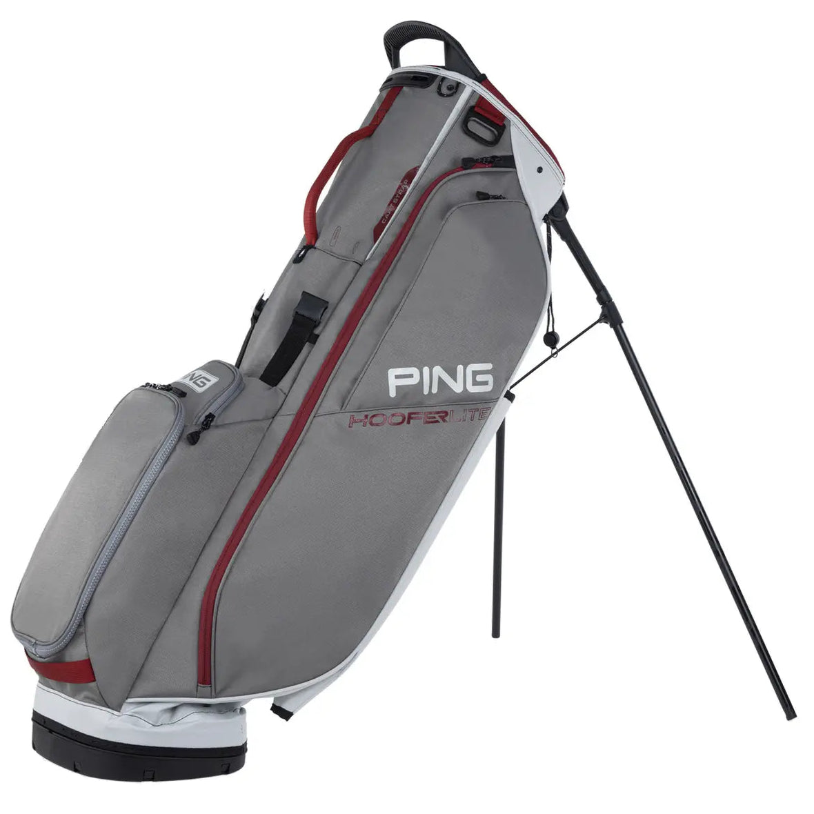 Ping Hoofer Lite Stand Bag - Pewter/Grey/Deep Red