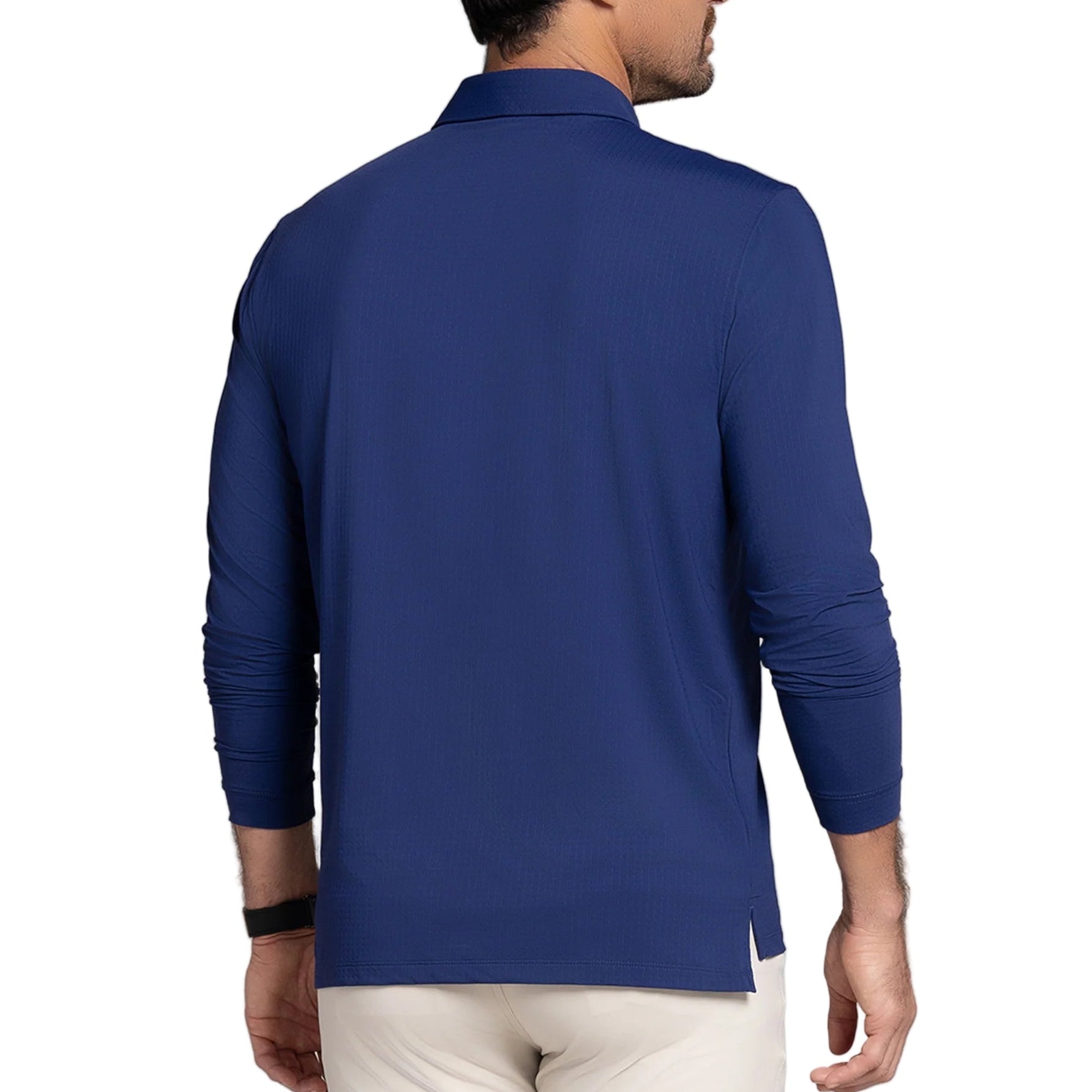 IBKUL Men's Long Sleeve Polo - Ink