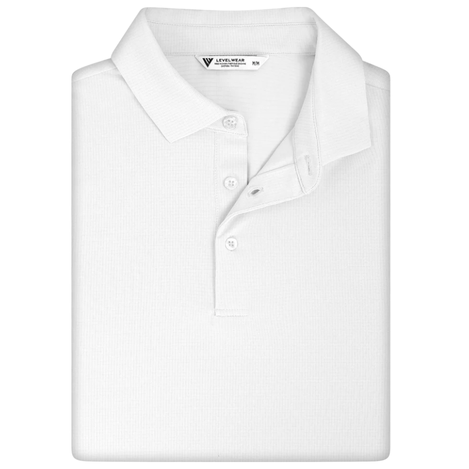 mens golf polo in colour white