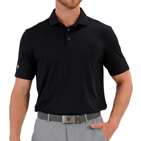 mens golf polo in colour black