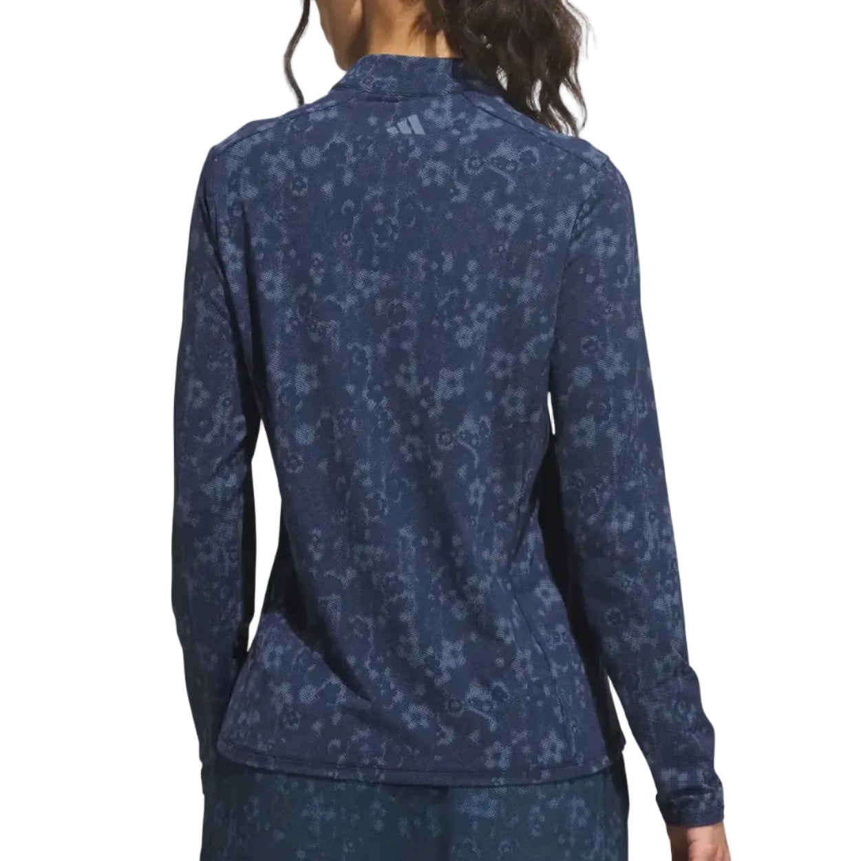 adidas women's quarter zip navy pattern