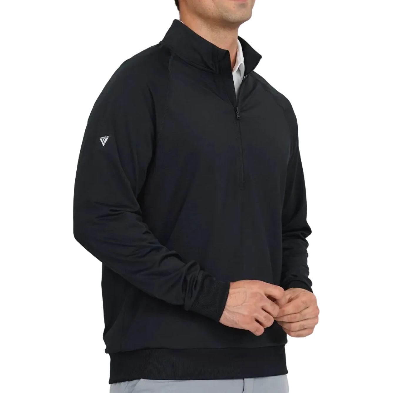 mens golf half zip jacket in colour black