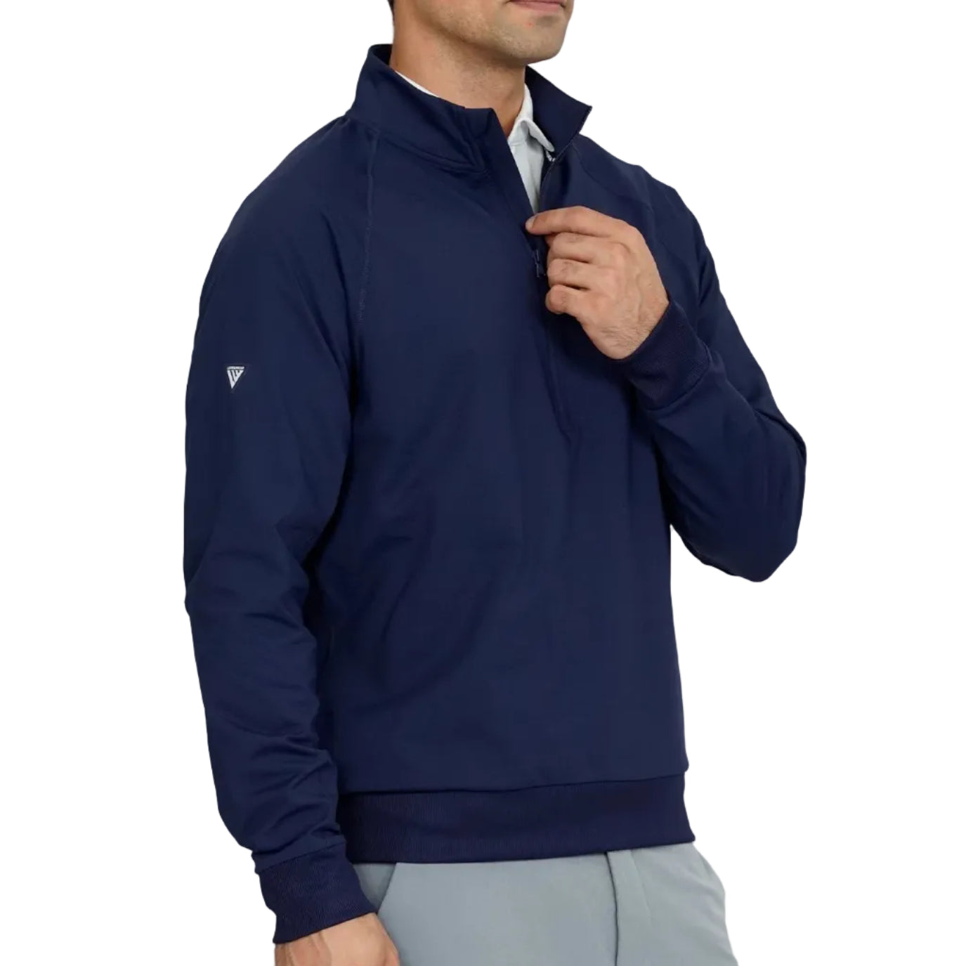 mens half zip jacket in navy colour