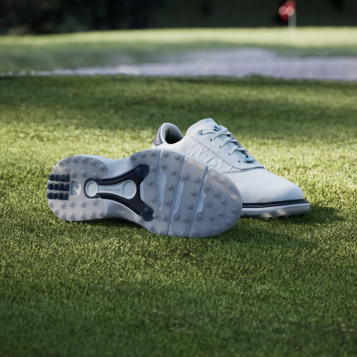Adidas MC70 Spikeless Golf Shoe - Cloud White/ Collegiate Navy/ Halo Silver