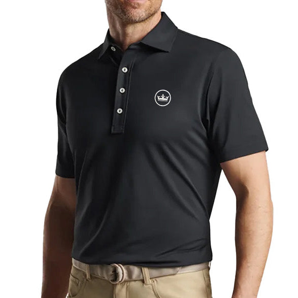 golf polo black with crown logo
