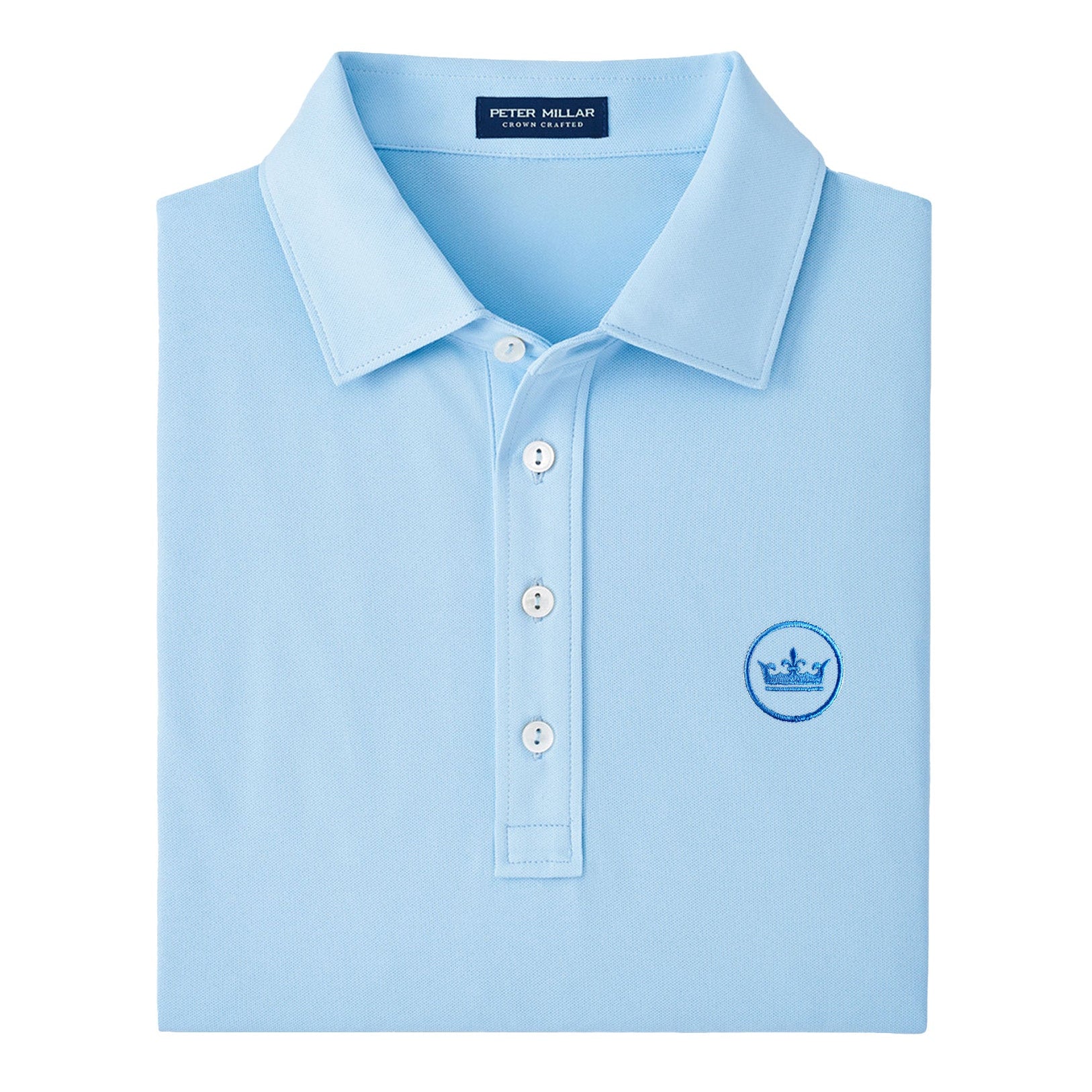 golf polo in blue with crown logo
