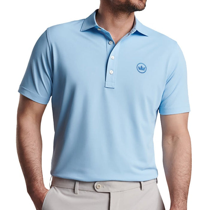 golf polo in blue with crown logo