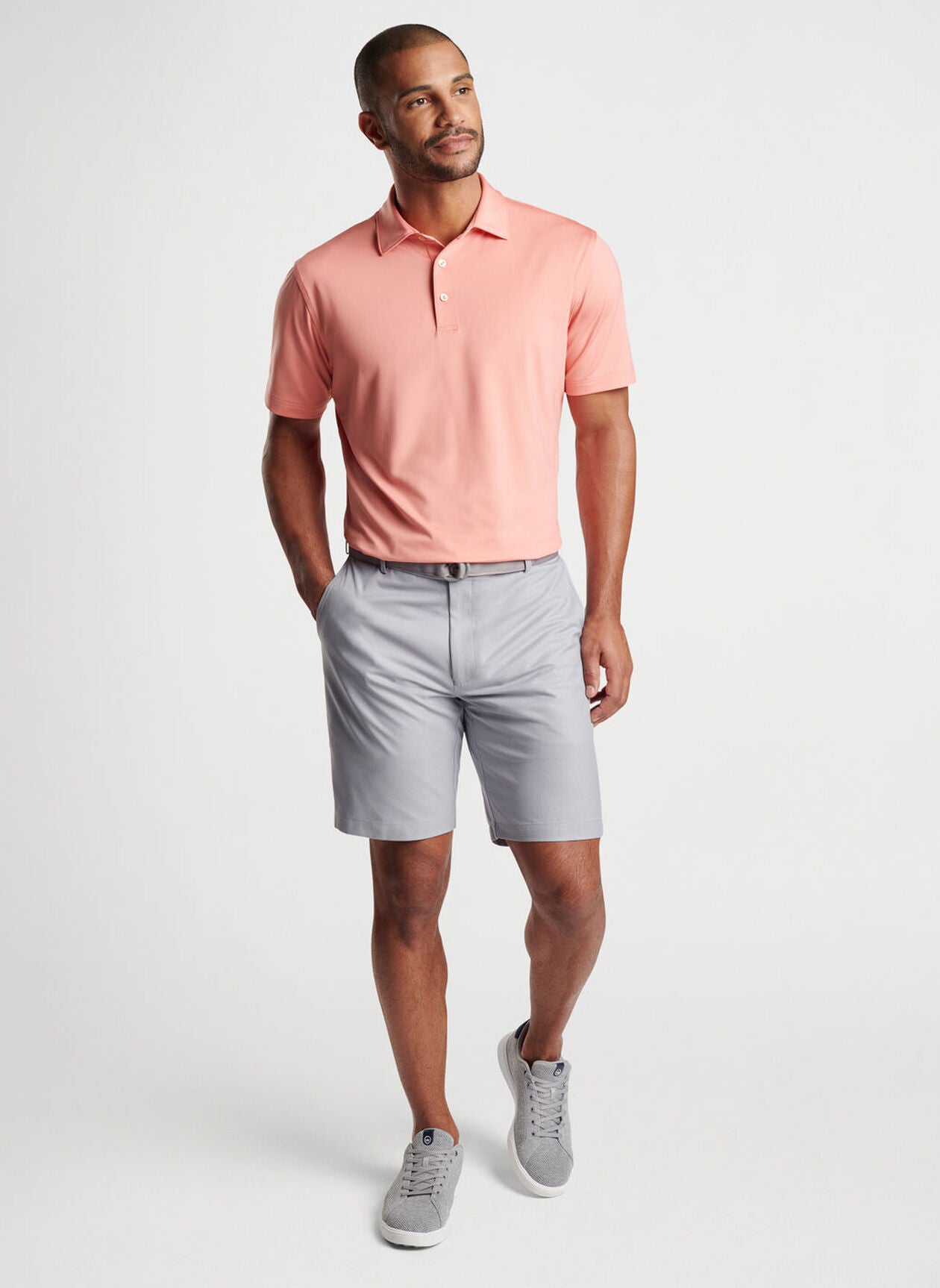 Peter Millar Solid Performance Jersey Polo - Grapefruit