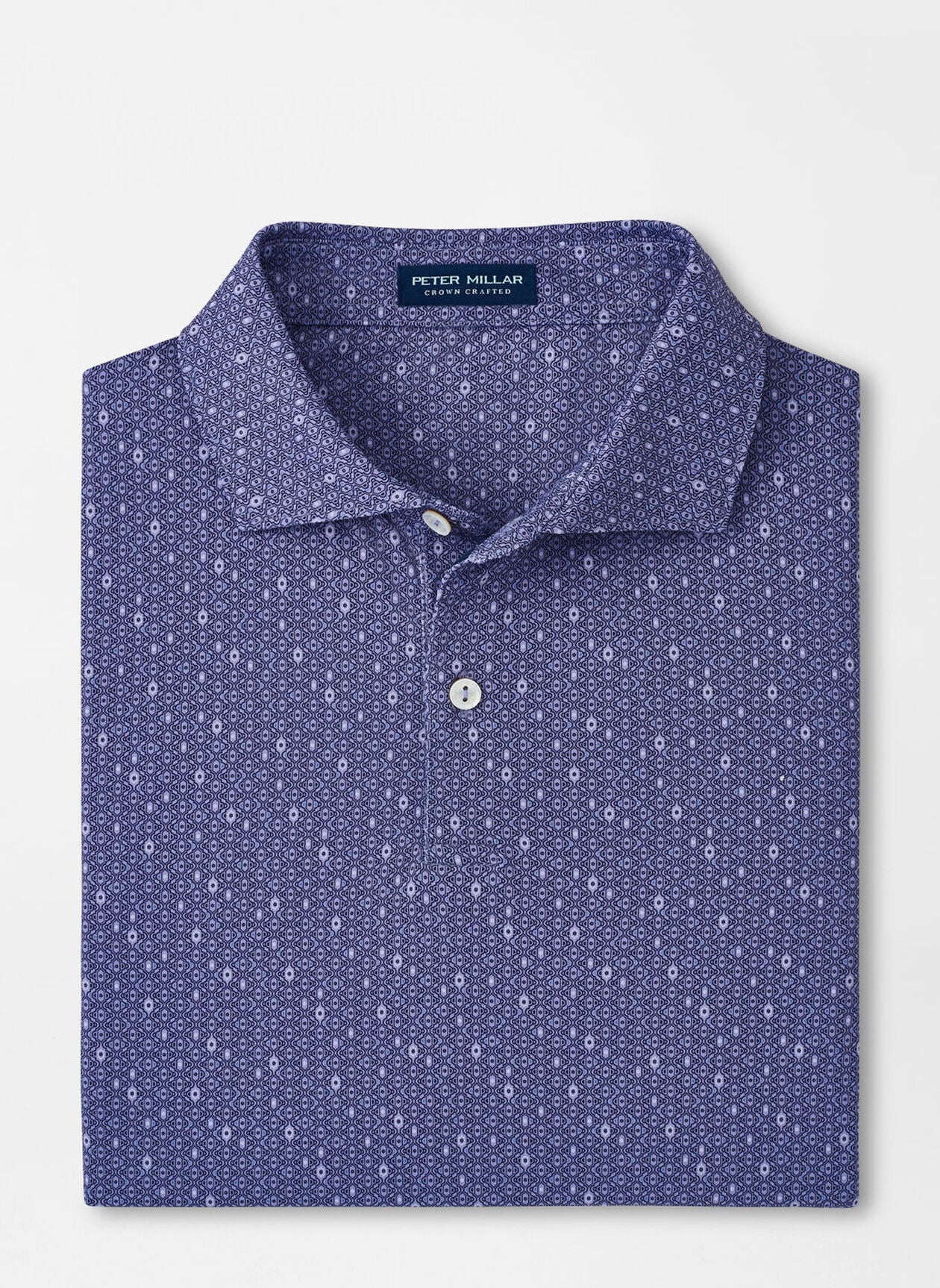 Peter Millar Harmon Geo Performance Jersey Polo - Lavender Fog