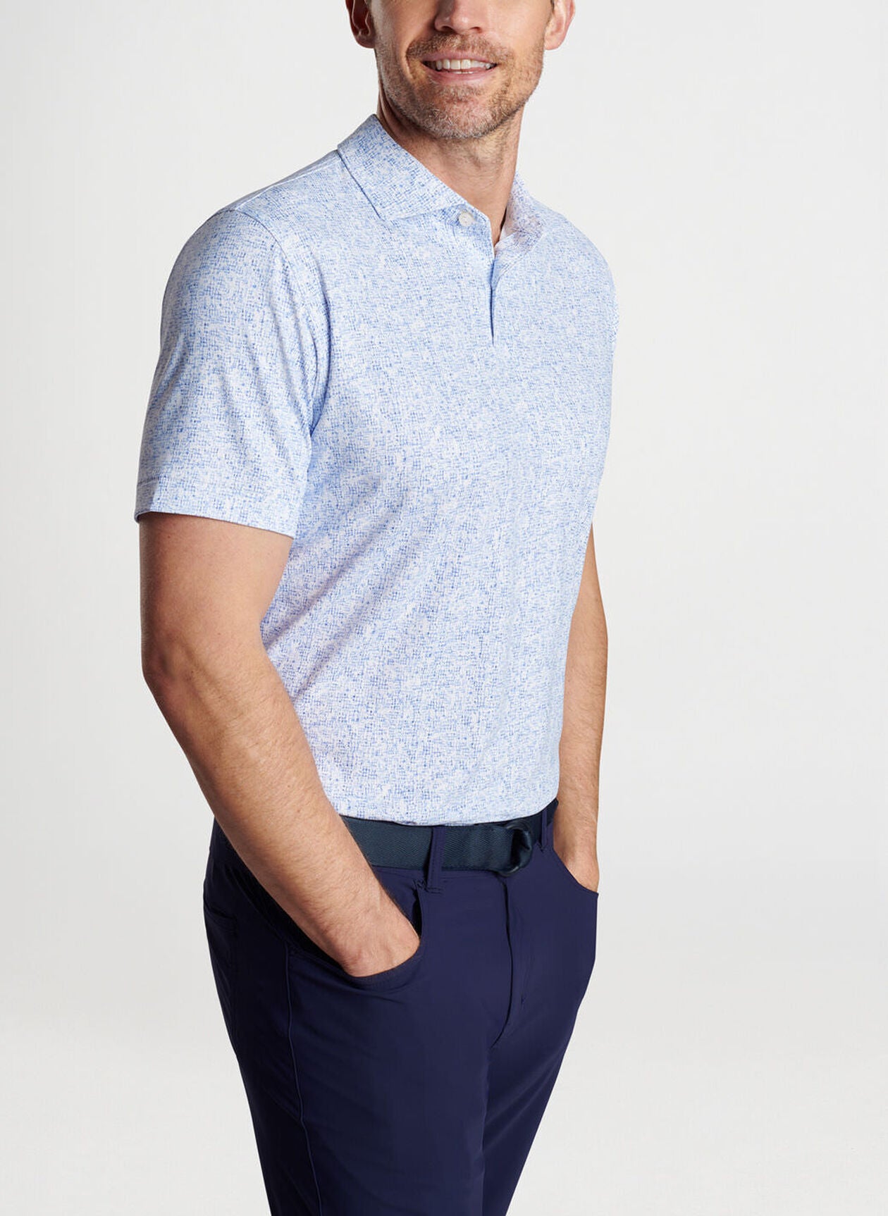 Peter Millar Switching Gears Performance Jersey Polo - White