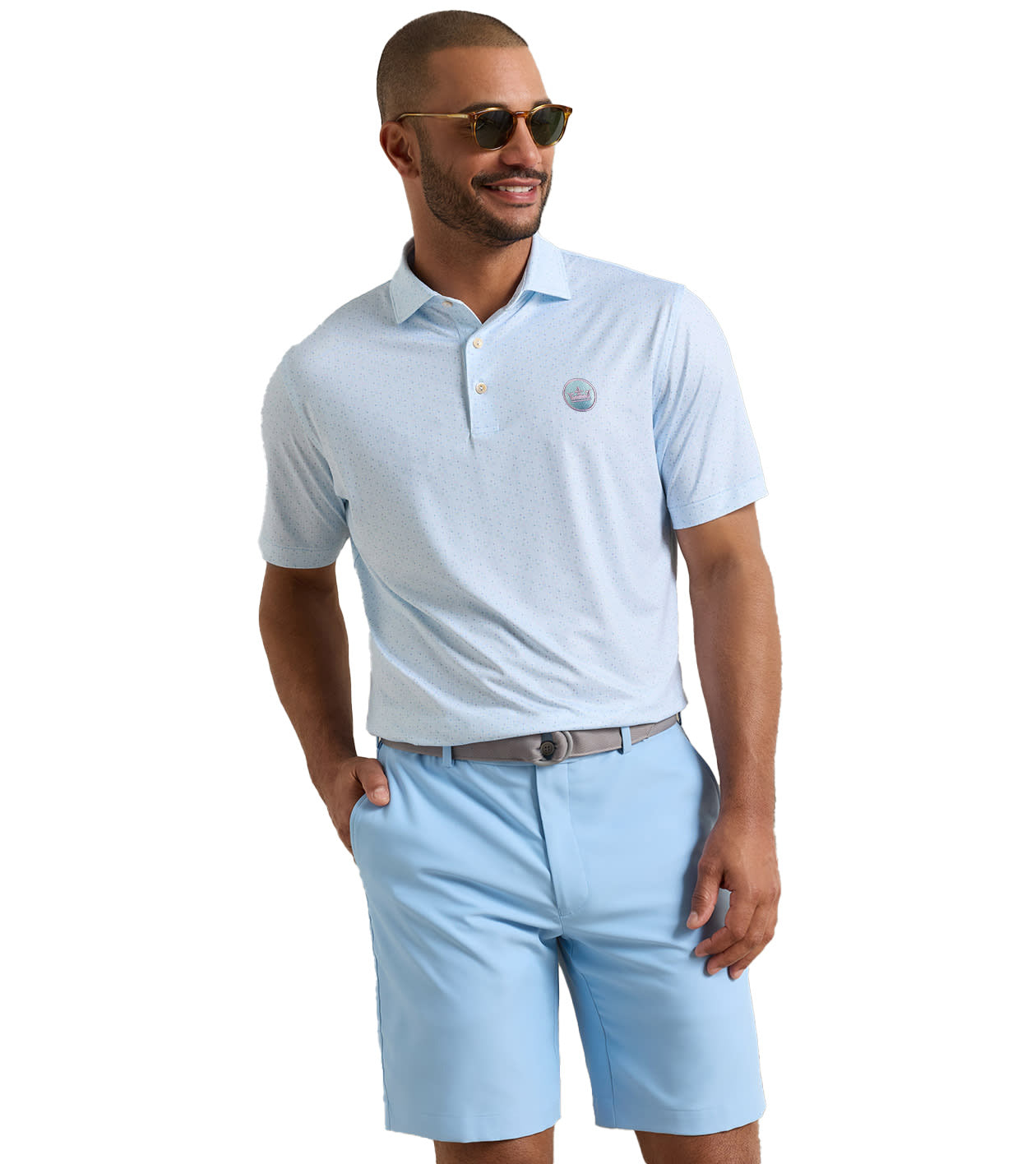 Peter Millar 'Rivington' Performance Jersey Polo - Pale Blue