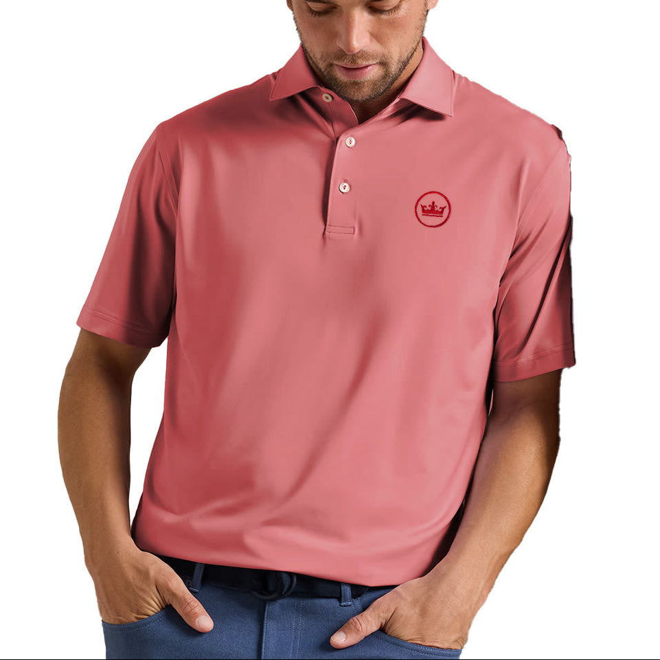Peter Millar Solid Performance Jersey Polo - Red Coral