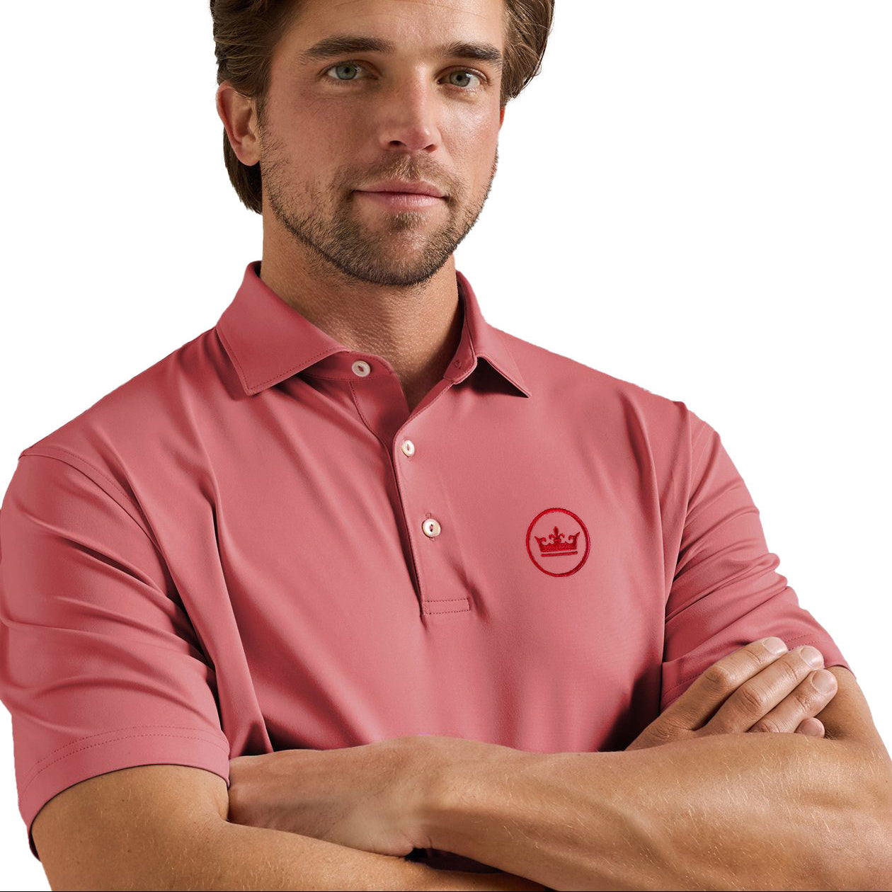 Peter Millar Solid Performance Jersey Polo - Red Coral