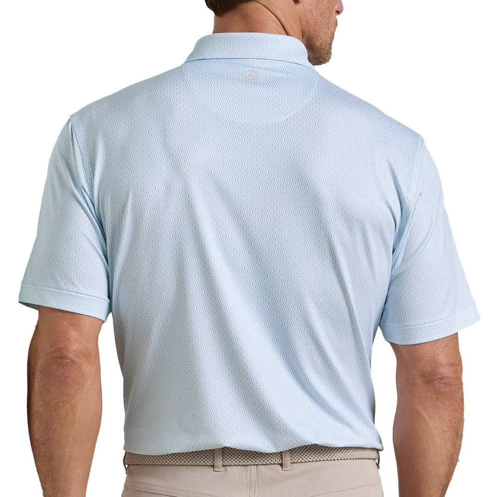 peter millar golf polo light blue with crown logo