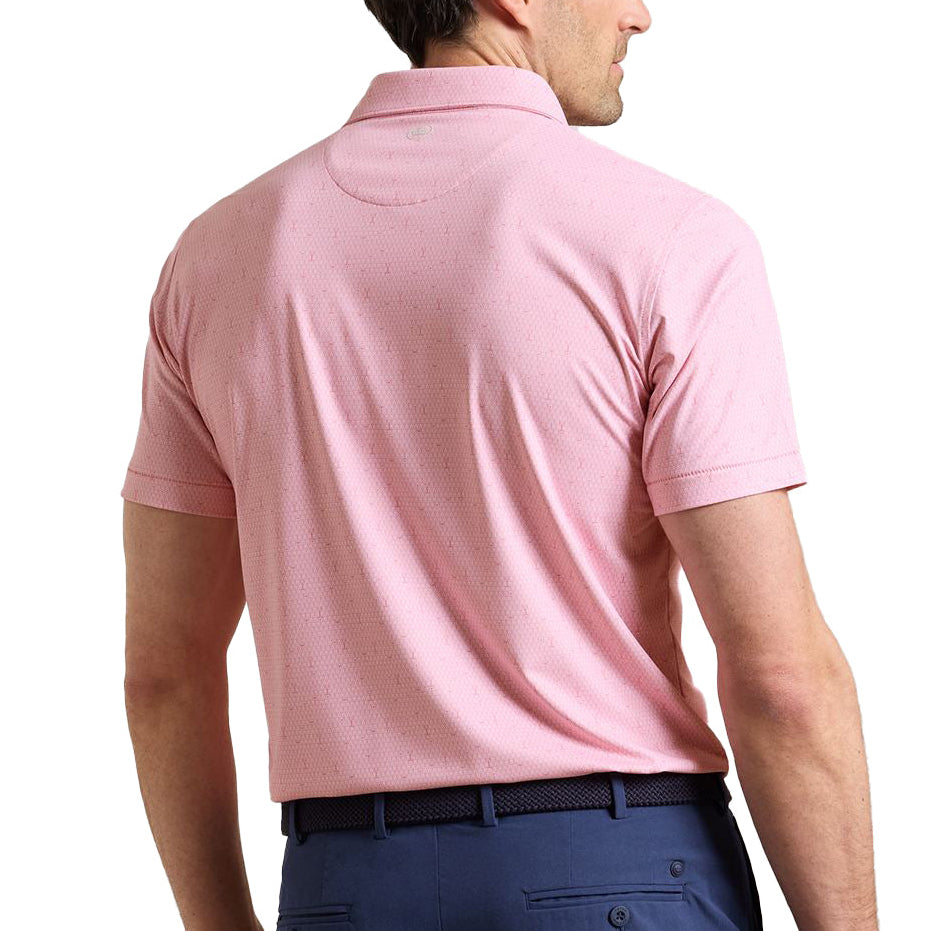 peter millar golf polo with pink lobster pattern