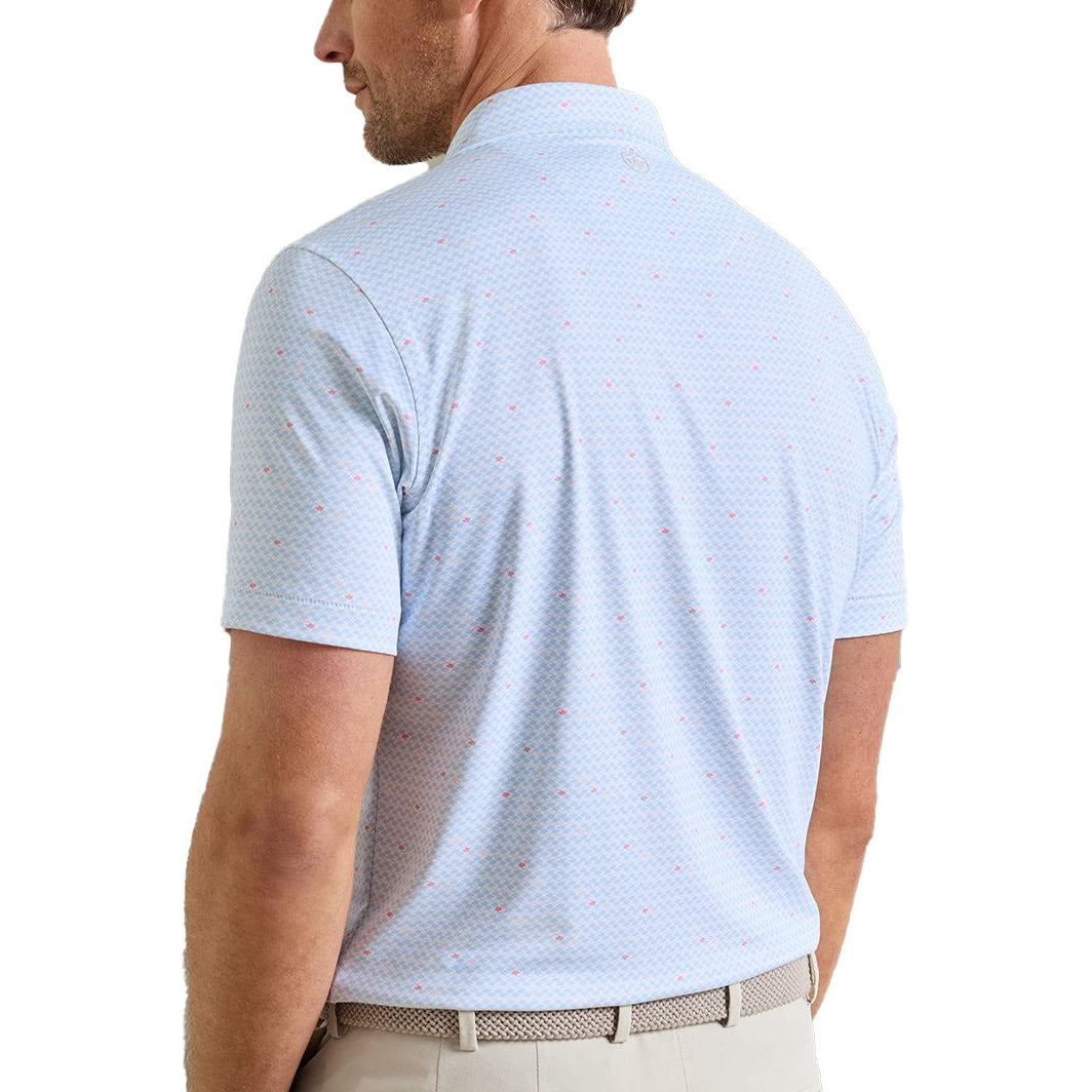 peter millar golf polo with blue pattern
