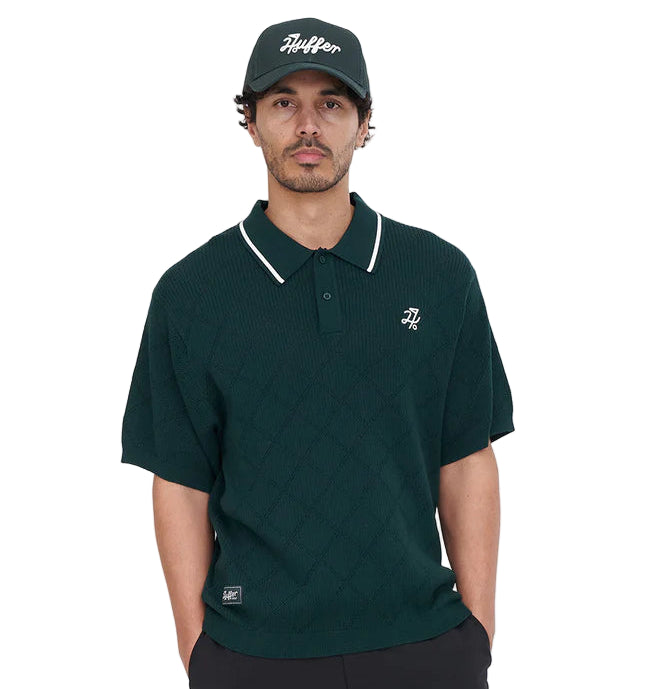 Huffer Golf Men's True Knit Polo - Golf Green