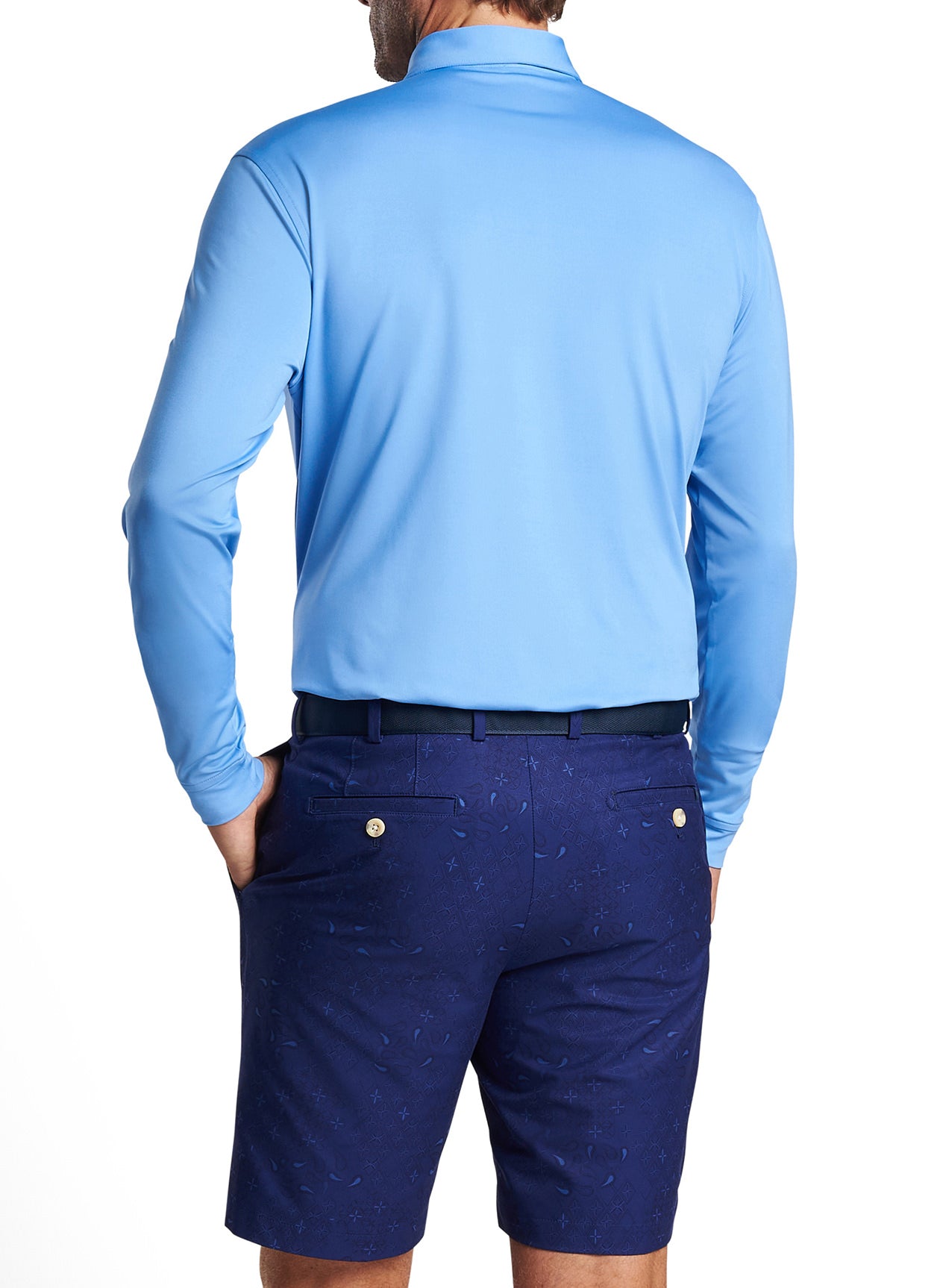 Peter Millar Solid Stretch Jersey Long Sleeve Polo - Bonnet