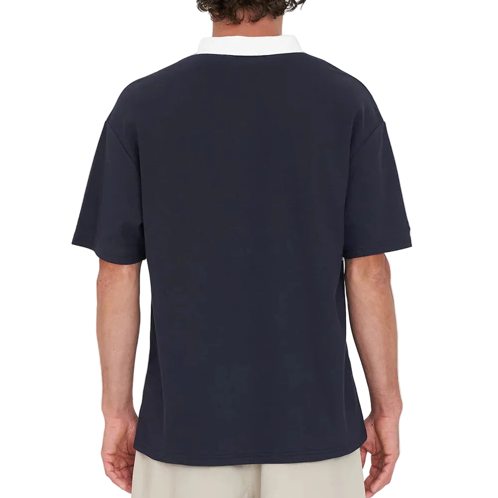 Huffer Mens Par Line SS Polo - Navy/Chalk