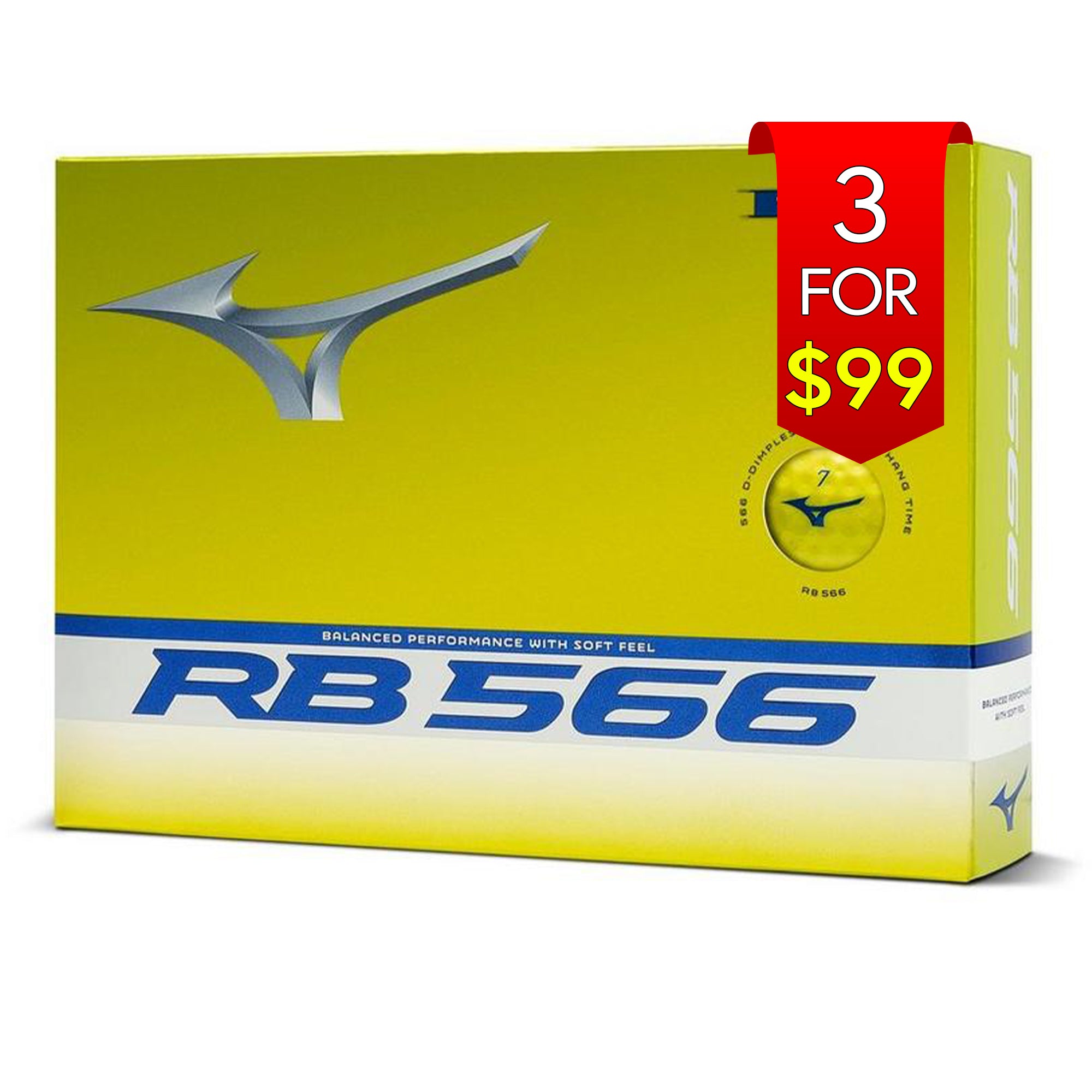 Mizuno RB 566 Yellow Golf Balls - Dozen