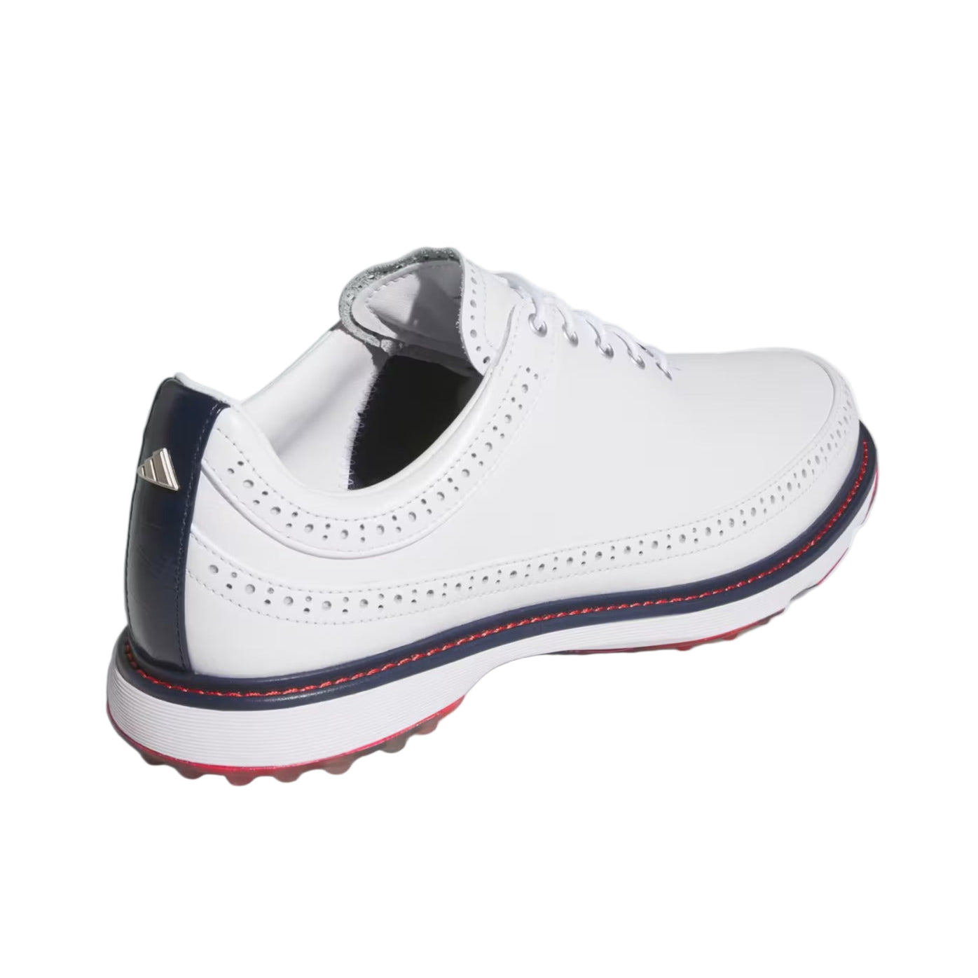 Adidas Men`s MC80 Spikeless Golf Shoe - Cloud White/ Collegiate Navy/ Better Scarlett