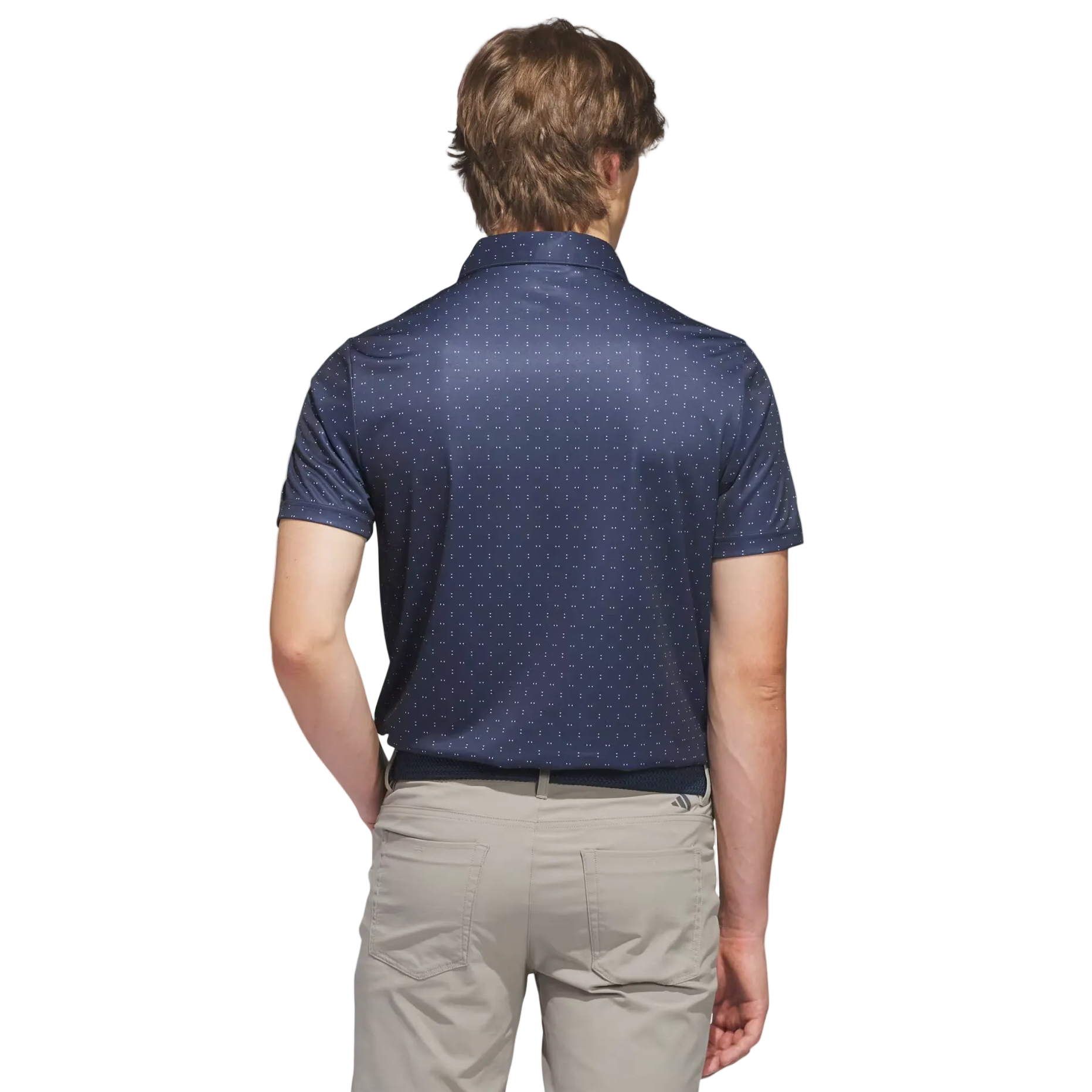 Adidas Textured Performance Print Polo - Navy
