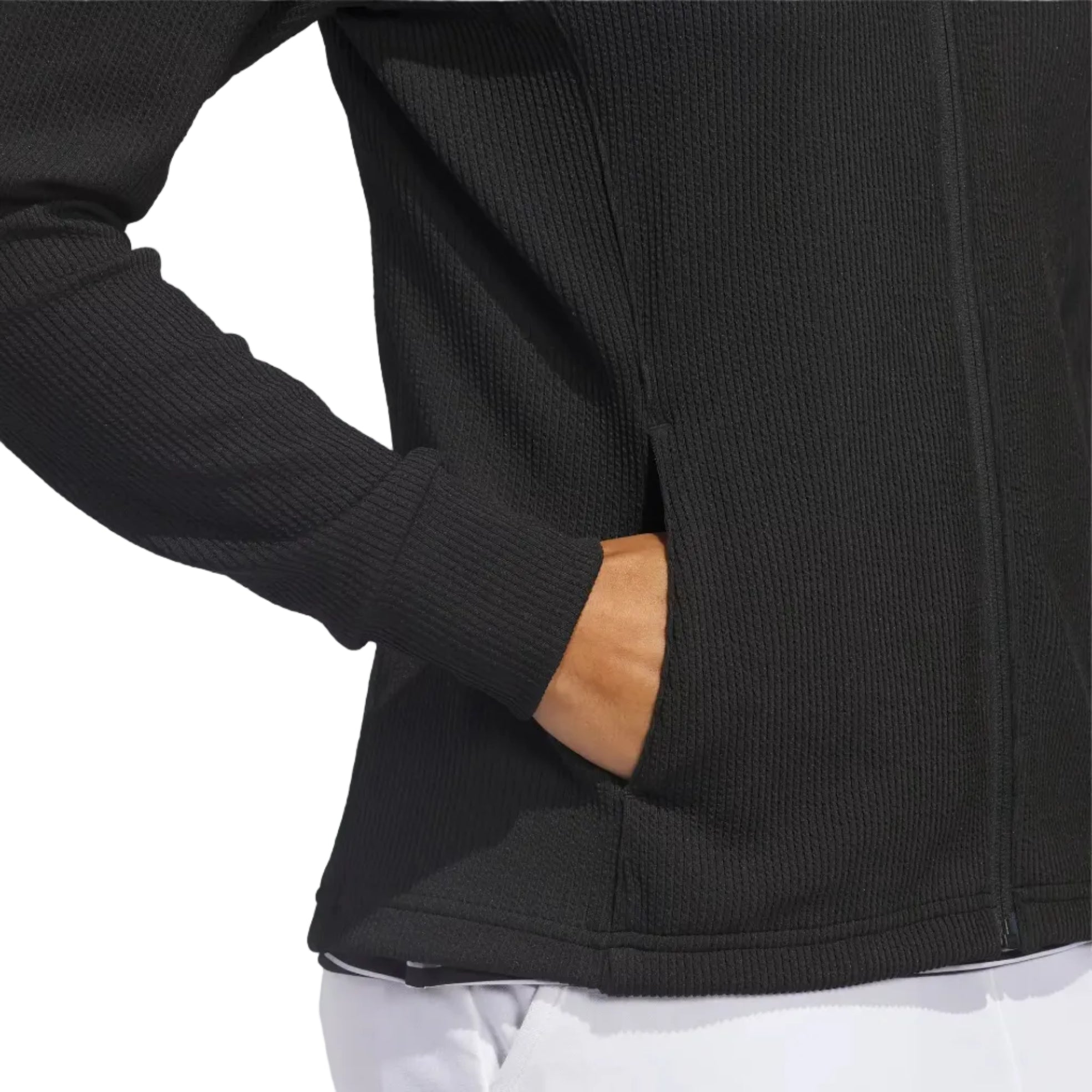 adidas womens black full zip up jacket in black
