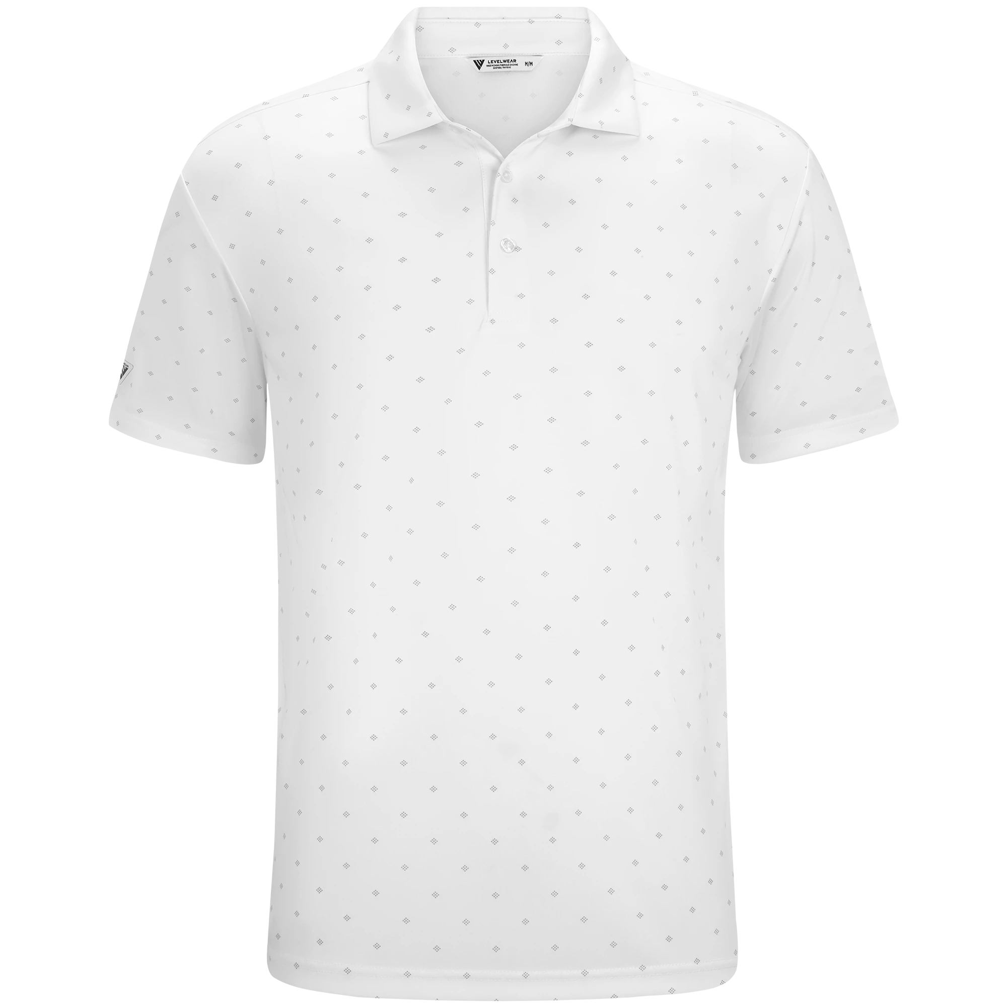 mens golf polo in whitecolour with pattern
