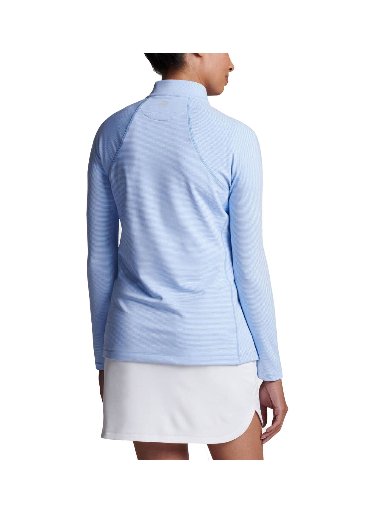 Peter Millar Ladies Sugar Stripe Quarter Zip - Cottage Blue