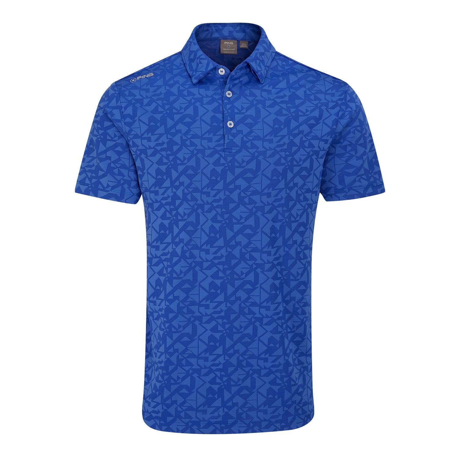 Ping Men`s Geo-Camo Polo - Ultra Blue