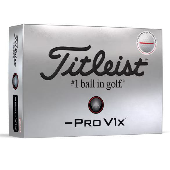A box of Titleist Pro V1x golf balls with the text '#1 ball in golf' printed on it.