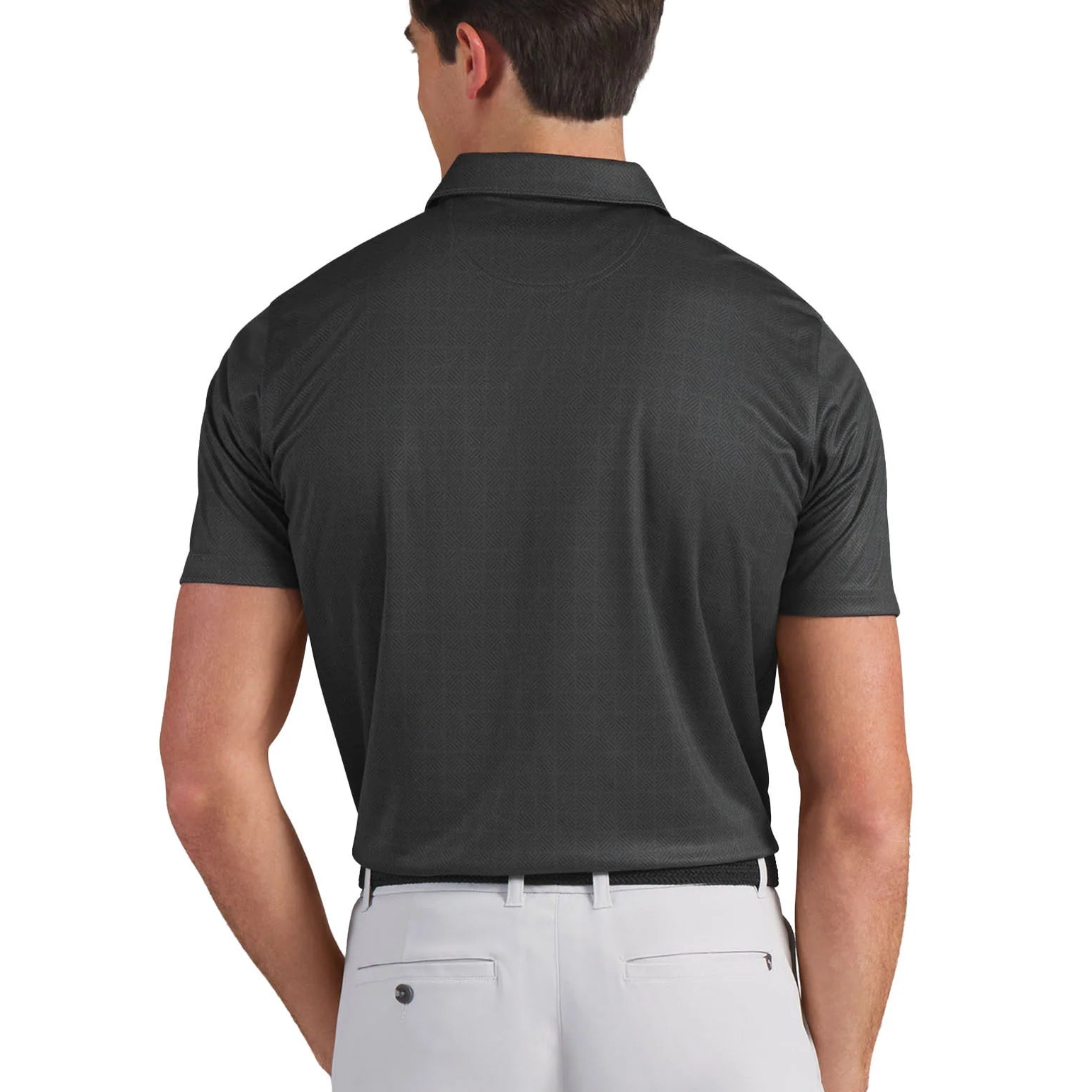 Puma Pure 2.0 Geo Diamond Golf Polo - Black/Grey