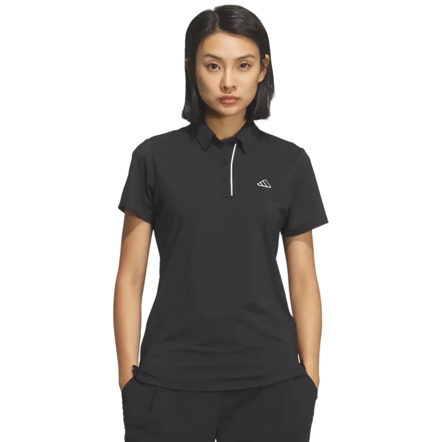 Adidas Ladies Short Sleeve Polo Shirt - Black