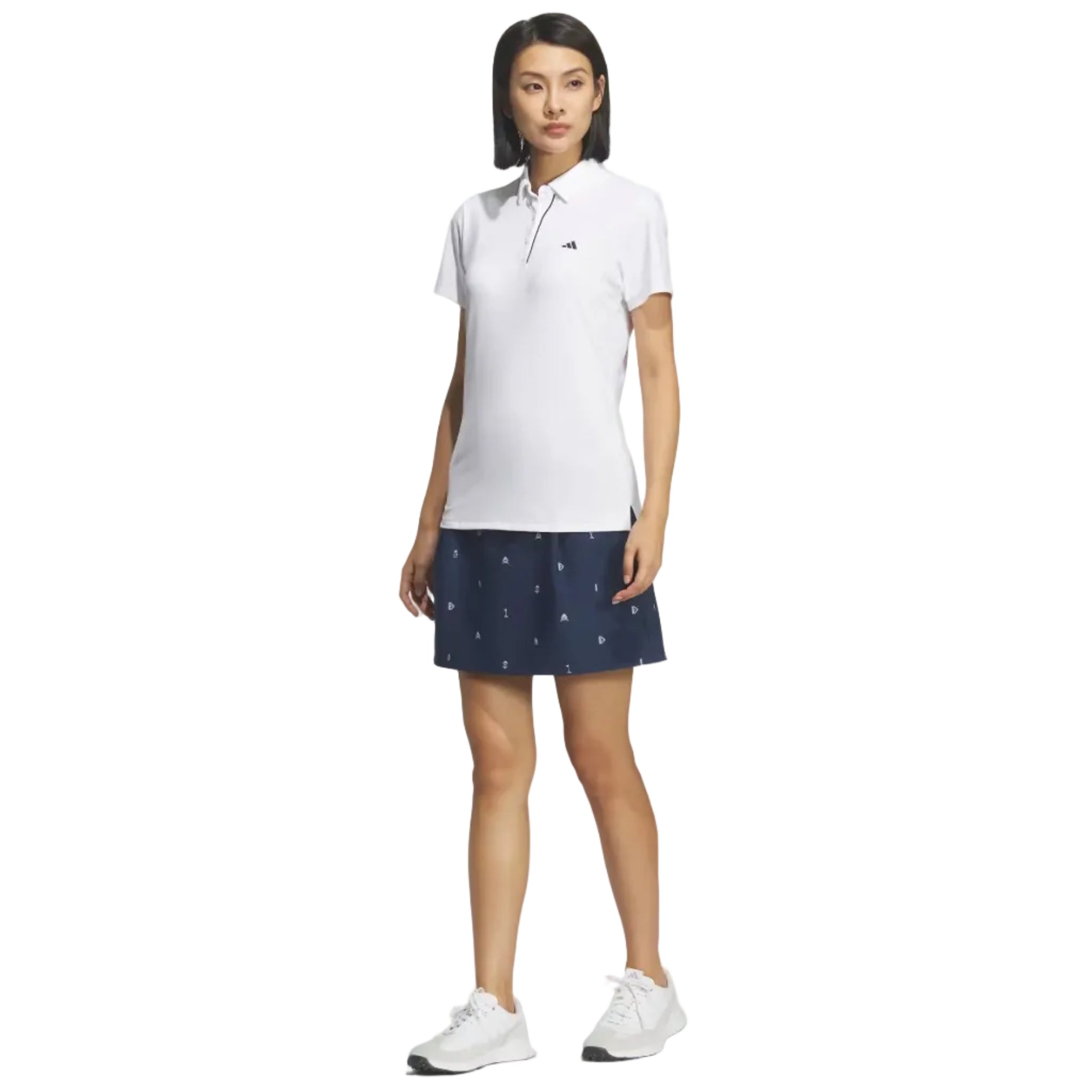 Adidas Ladies Short Sleeve Polo Shirt - White