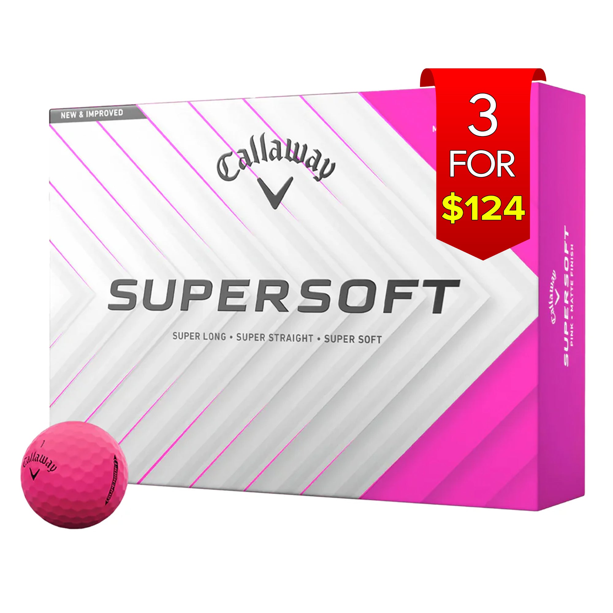 Callaway 2025 Supersoft Golf Balls  - Pink