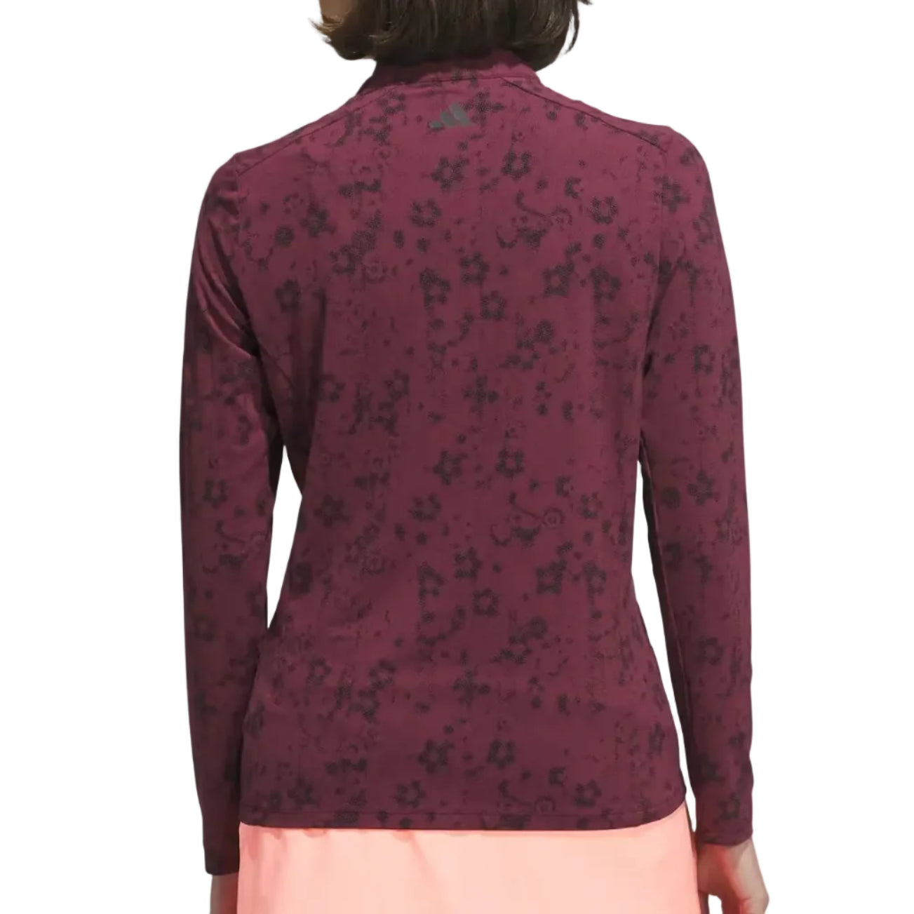 Adidas Ladies Ultimate365 Printed Quarter-Zip - Maroon