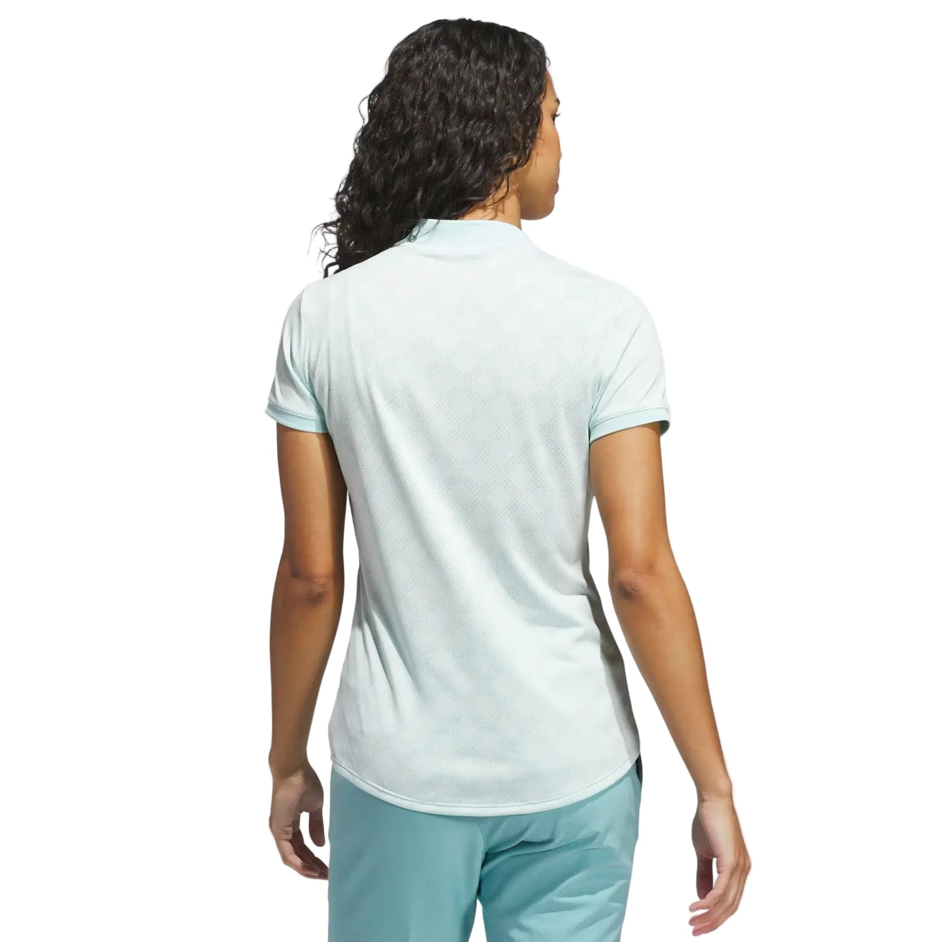 Adidas Ladies Ultimate365 Jacquard Polo - Semi Flash Aqua