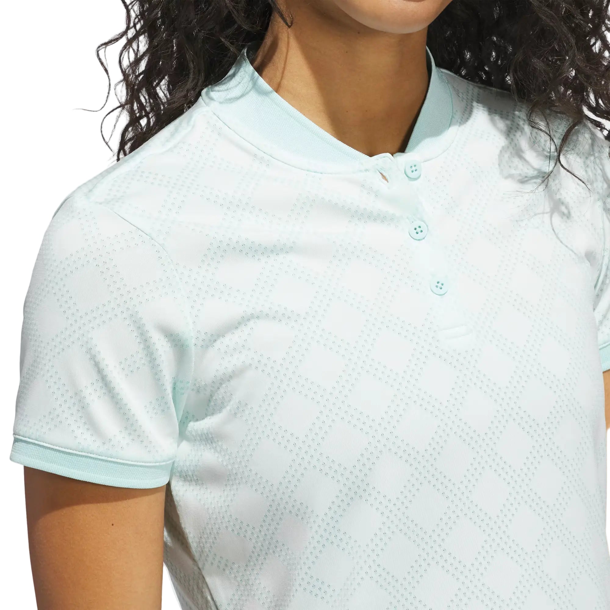 Adidas Ladies Ultimate365 Jacquard Polo - Semi Flash Aqua