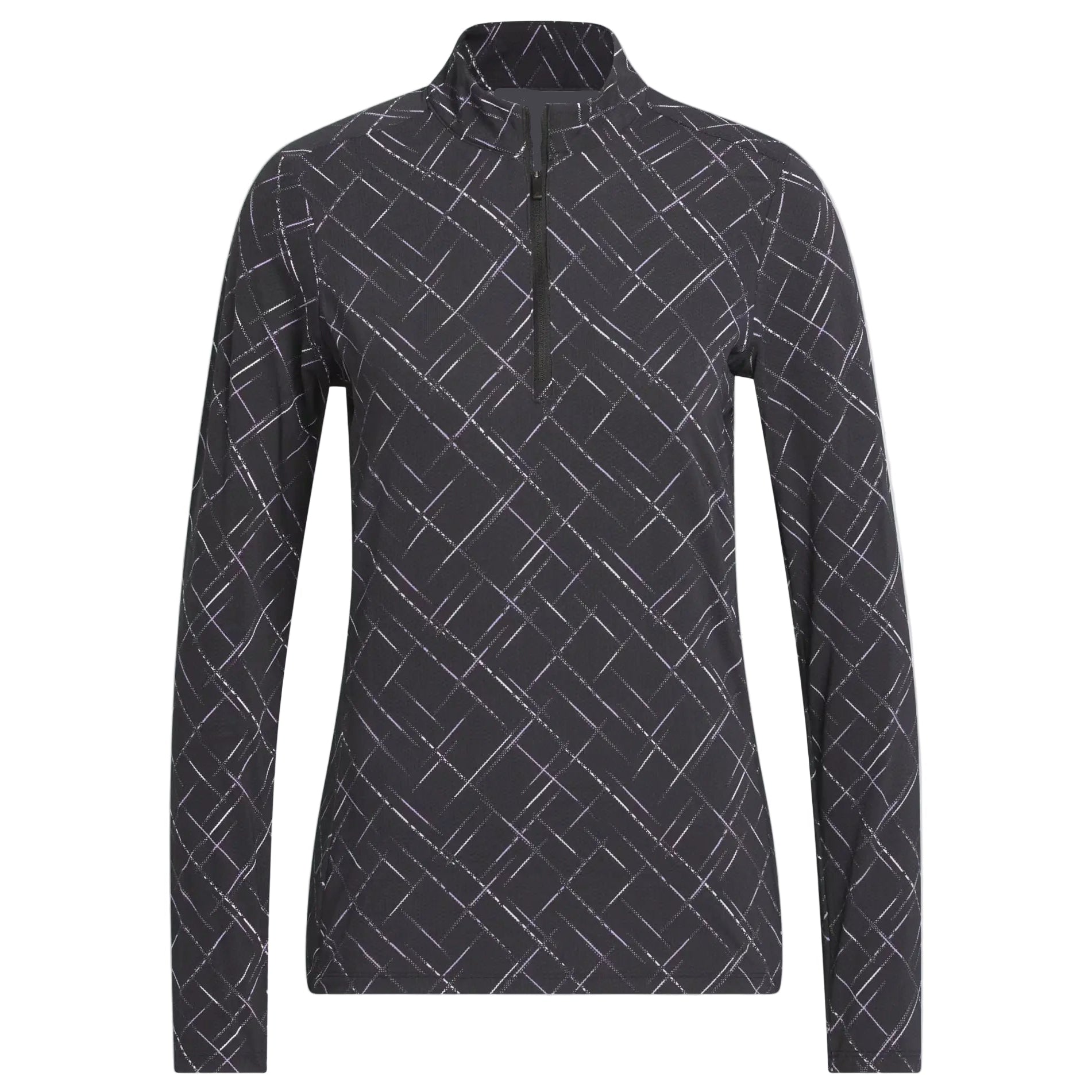 Adidas Ladies Ultimate365 Print Quarter Zip - Black/Plum
