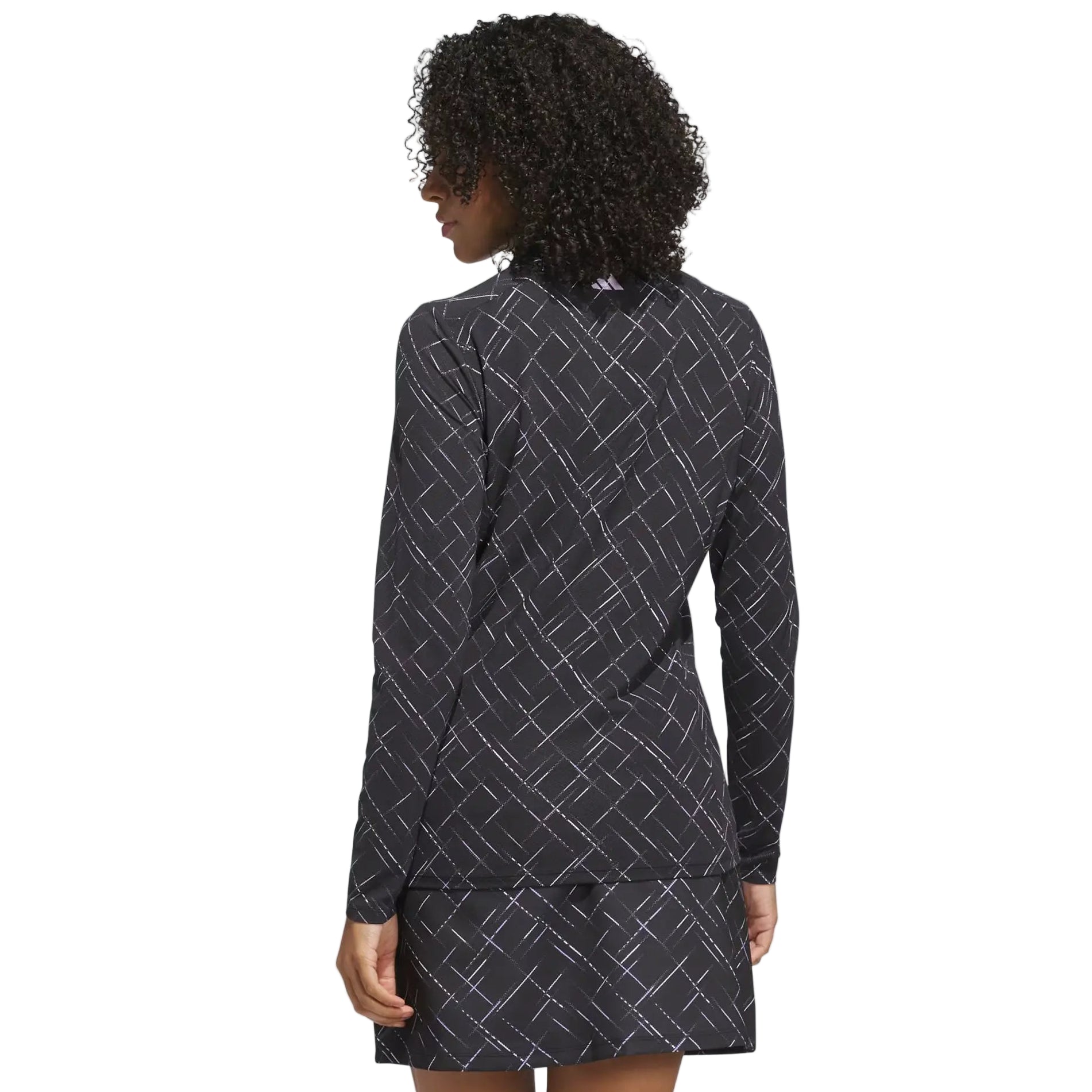 Adidas Ladies Ultimate365 Print Quarter Zip - Black/Plum