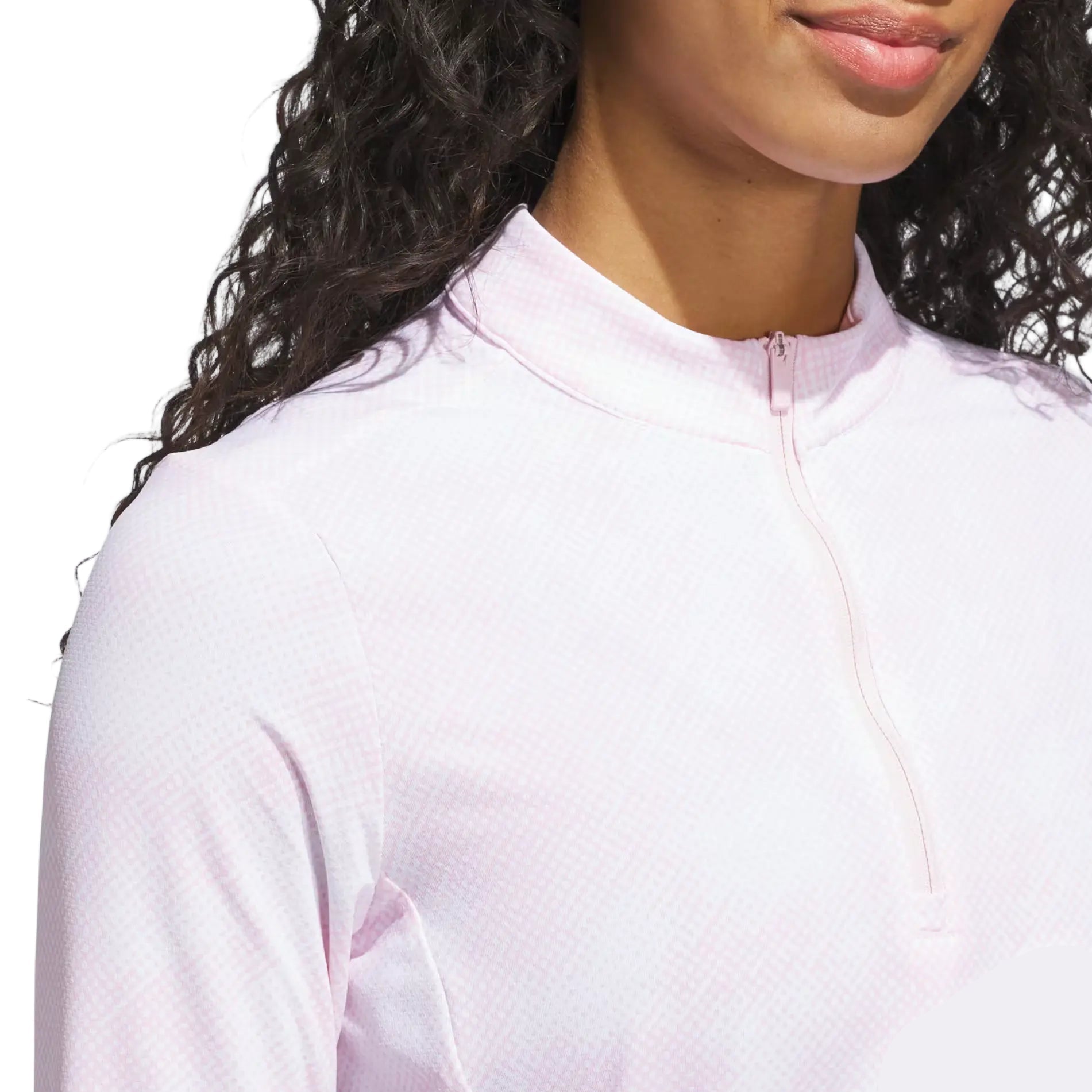 Adidas Ladies Ultimate365 Print Quarter Zip - Clear Pink