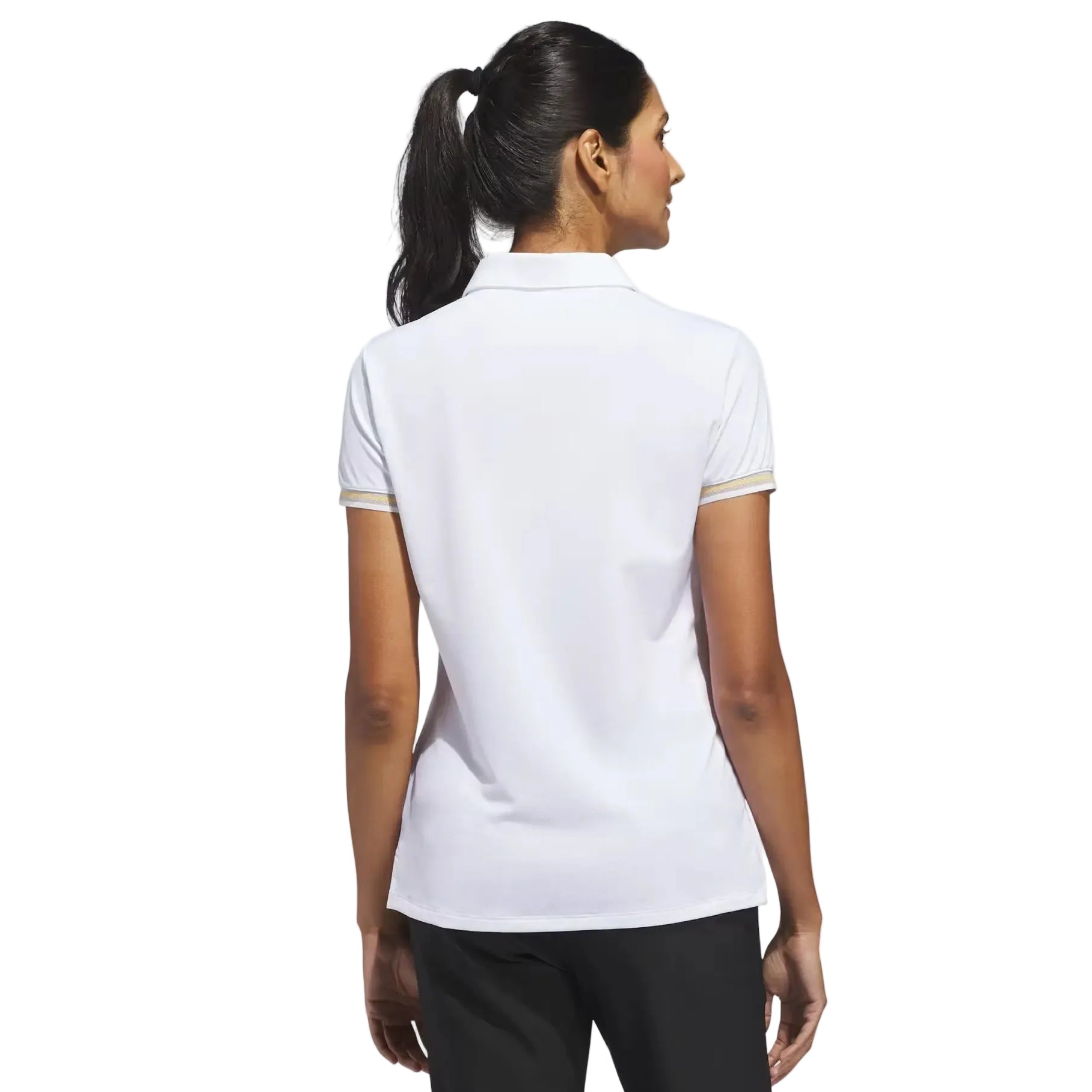 Adidas Ladies Ultimate365 Solid Classic Polo - White/Beige