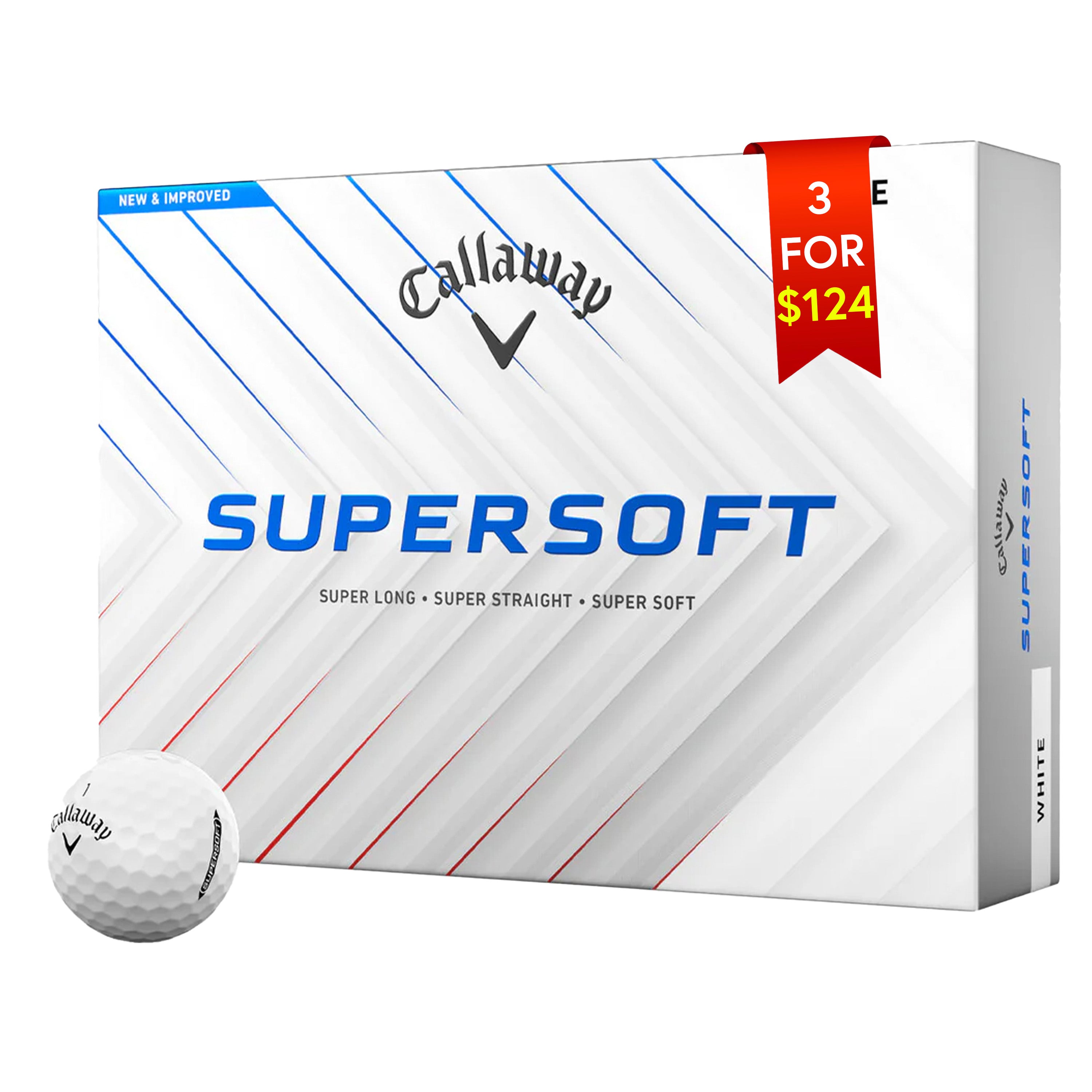 Callaway 2025 Supersoft Golf Balls - White