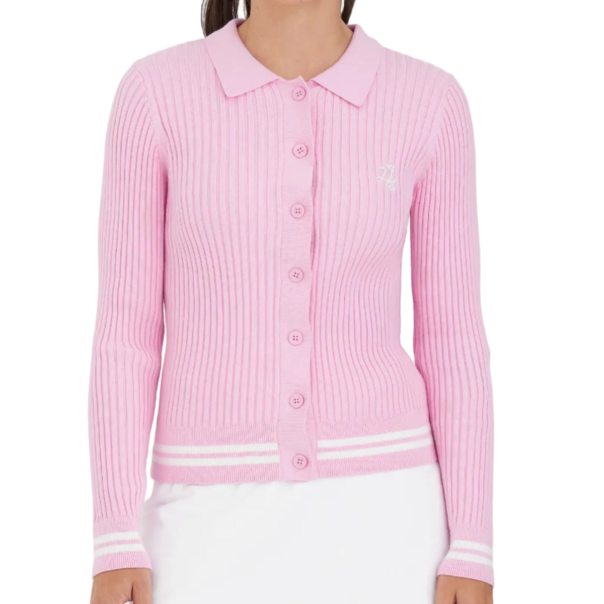 womens golf pullover in pink