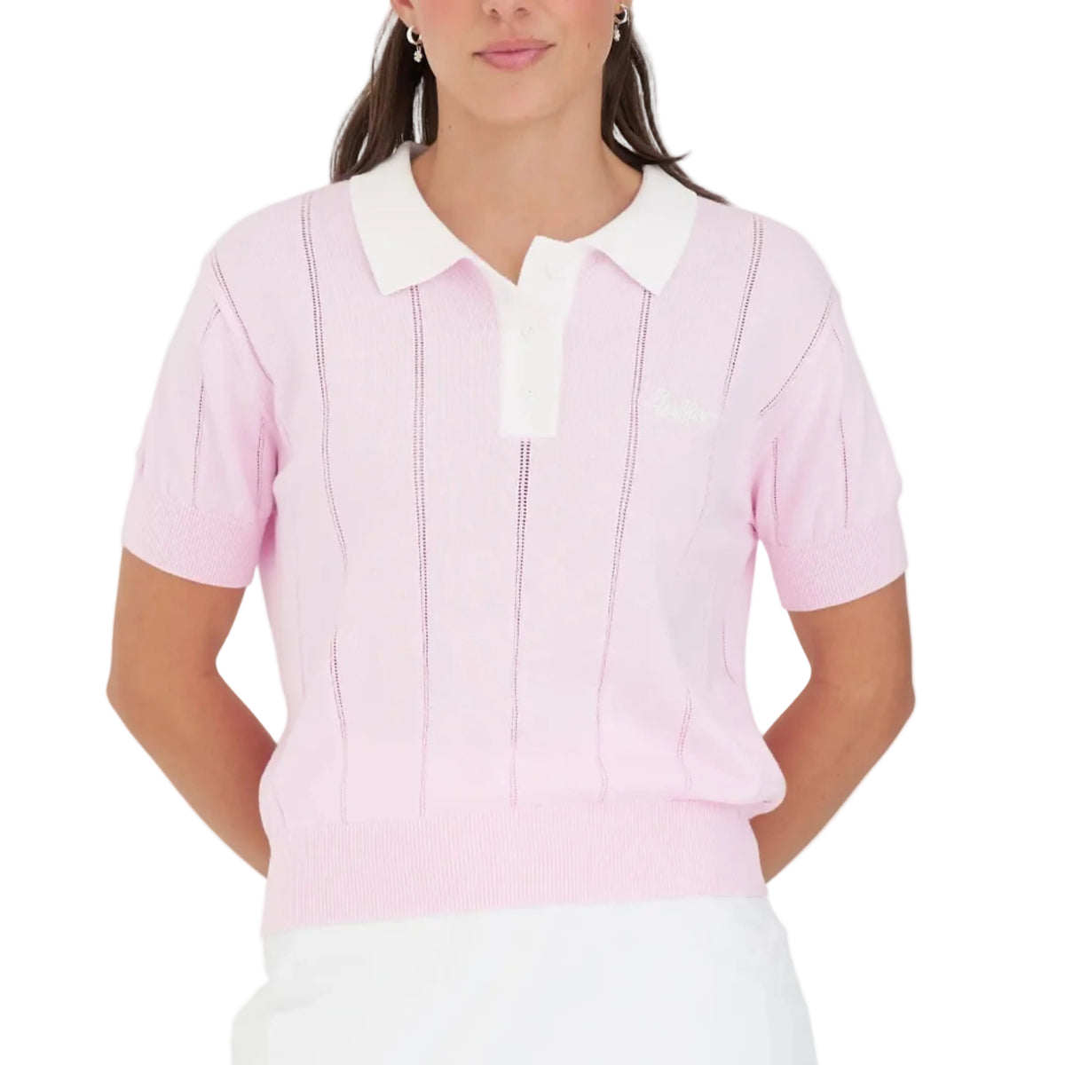 womens golf polo in pink